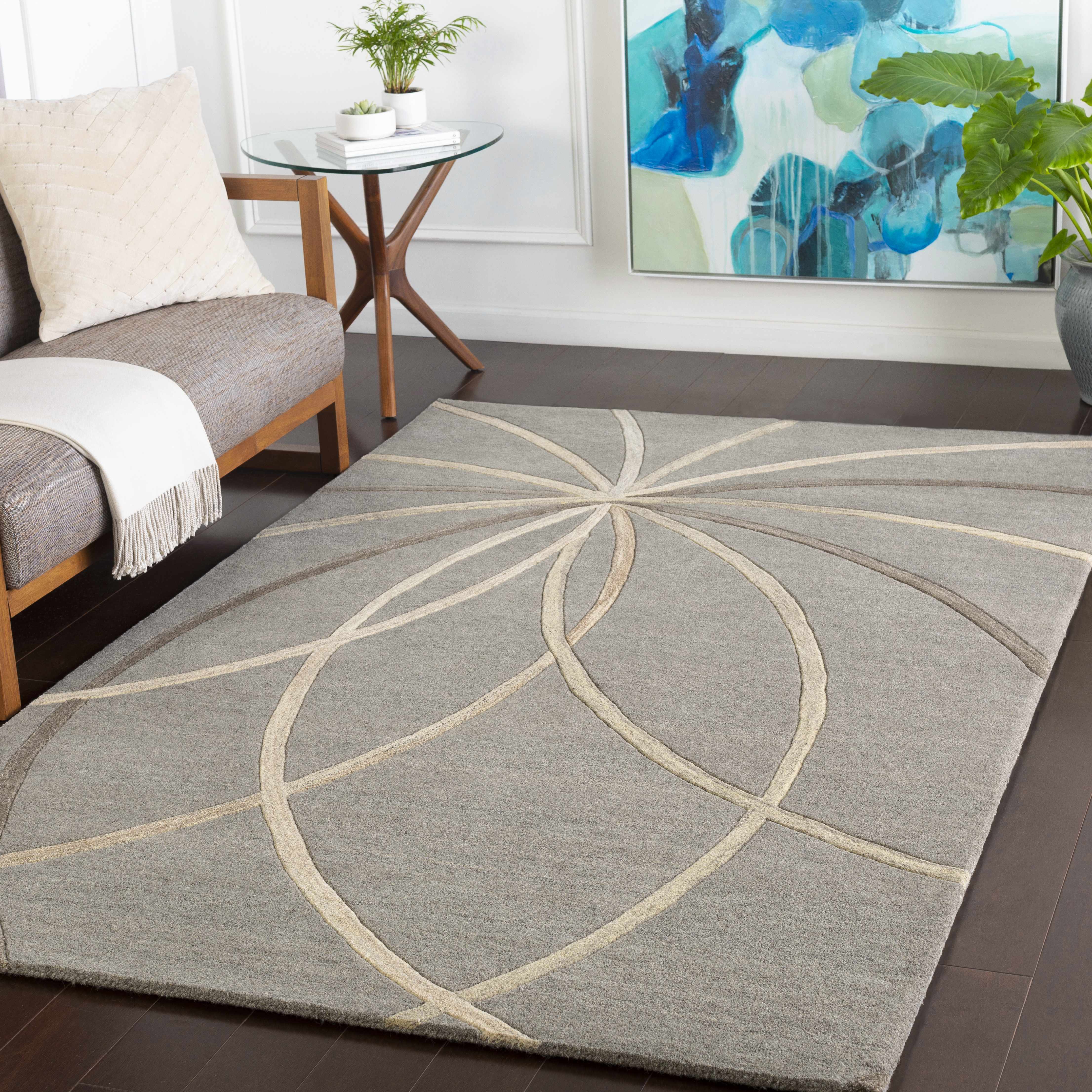Charlevoix 2' x 3' Modern Handmade Contemporary Wool Area Rug - Hauteloom