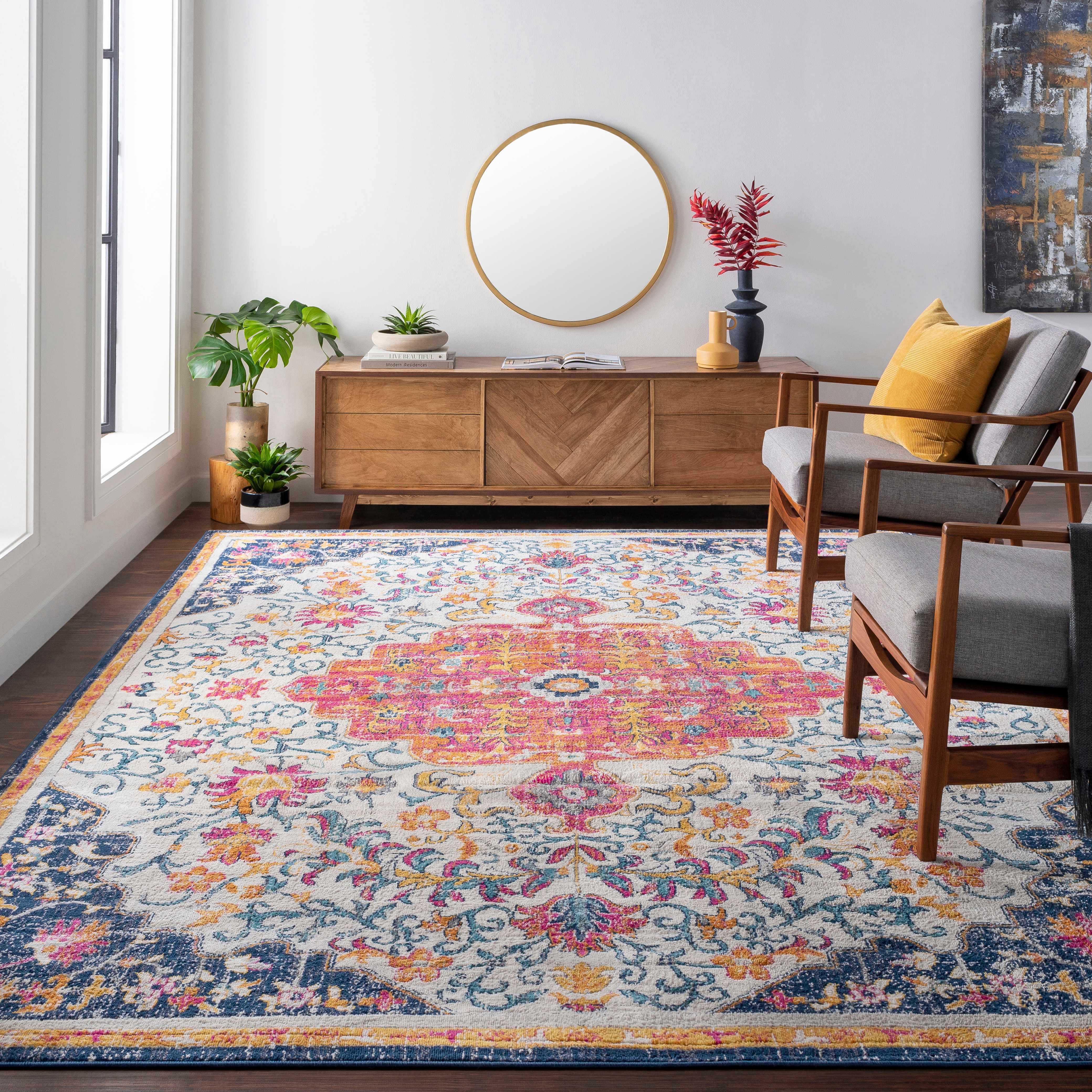 Kialla 6'7in x 9' Traditional Area Rug - Hauteloom