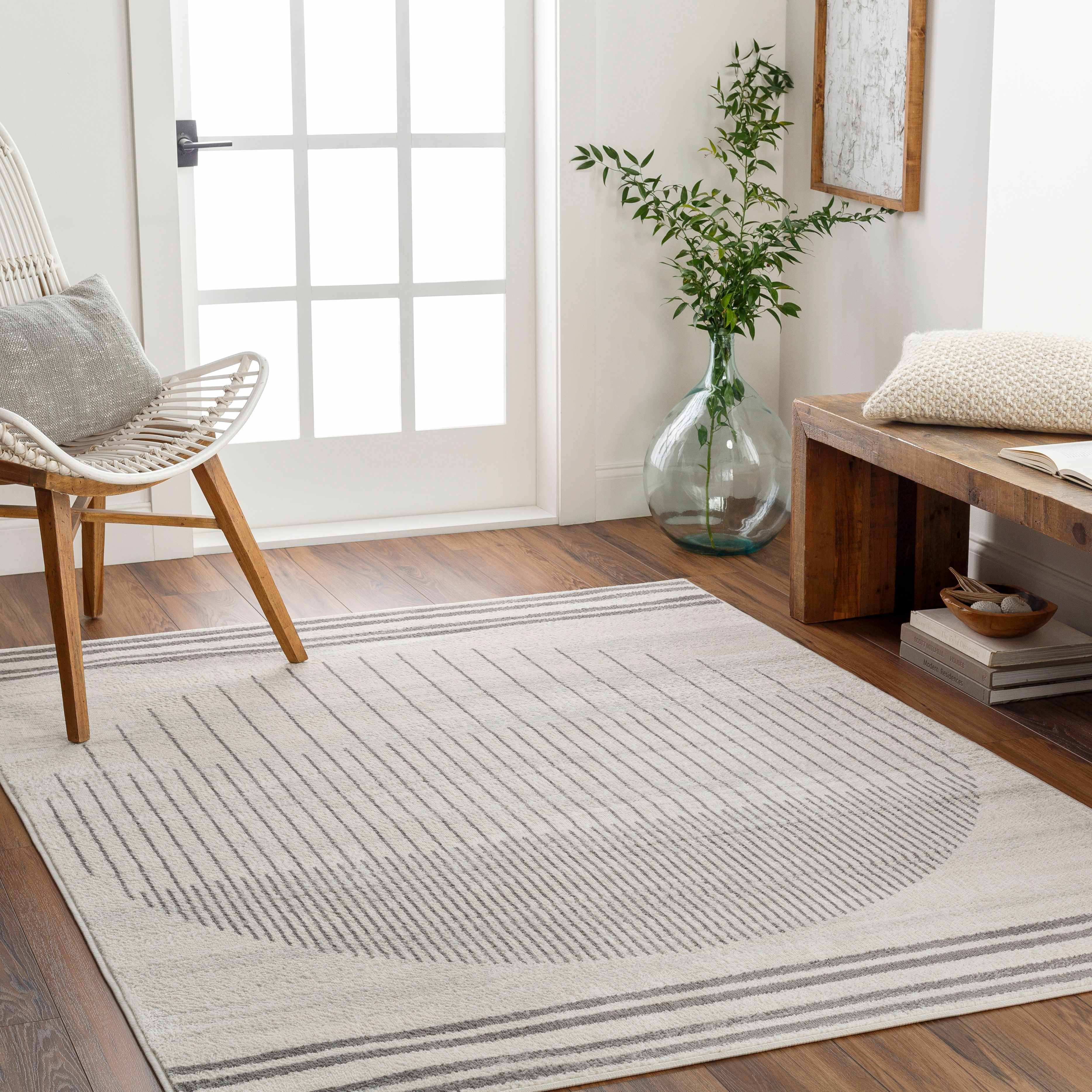 Chet 6'7in Round Modern Updated Traditional Farmhouse Area Rug - Hauteloom