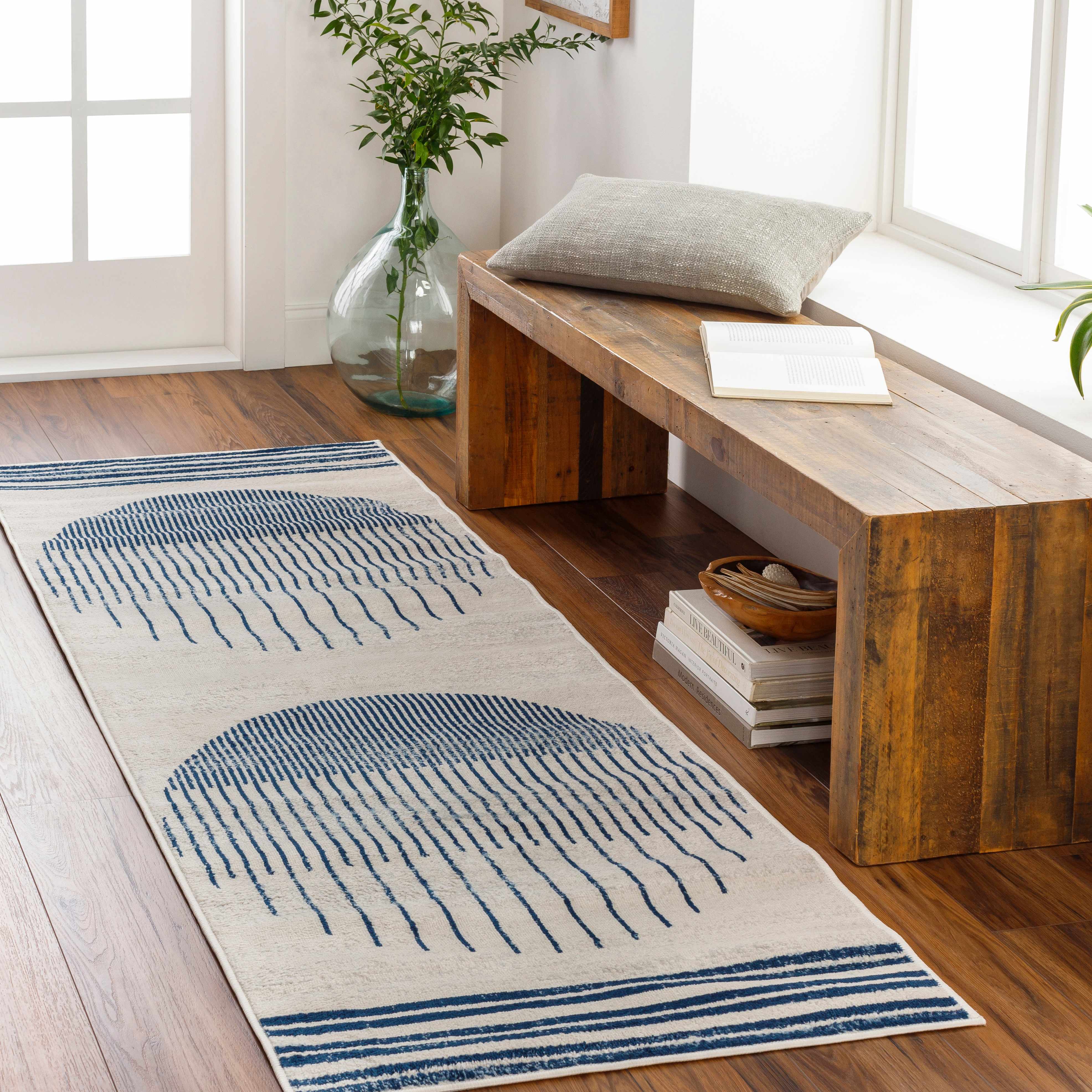 Duri 6'7in Round Modern Updated Traditional Farmhouse Area Rug - Hauteloom