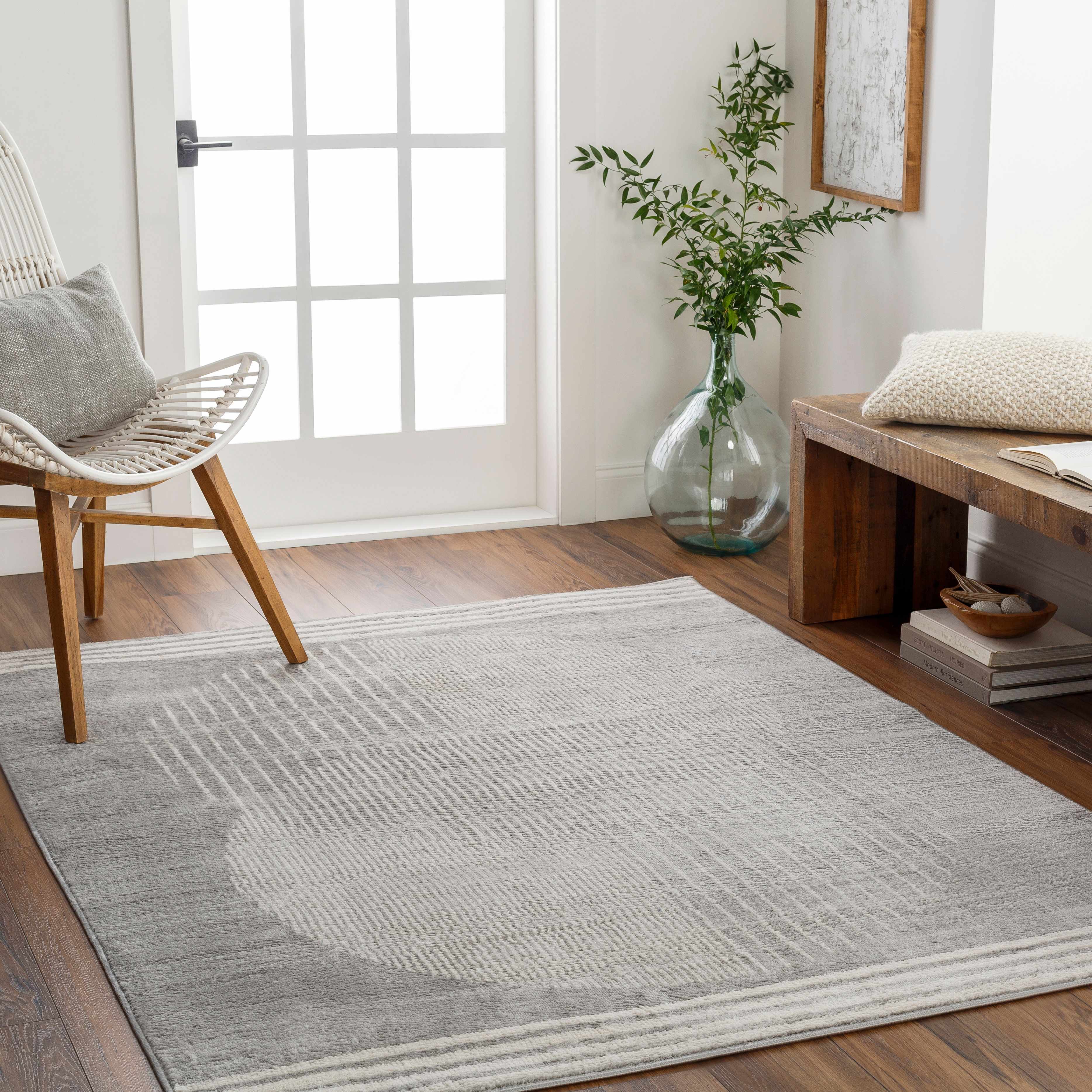Beauregard 6'7in Square Modern Updated Traditional Farmhouse Area Rug - Hauteloom