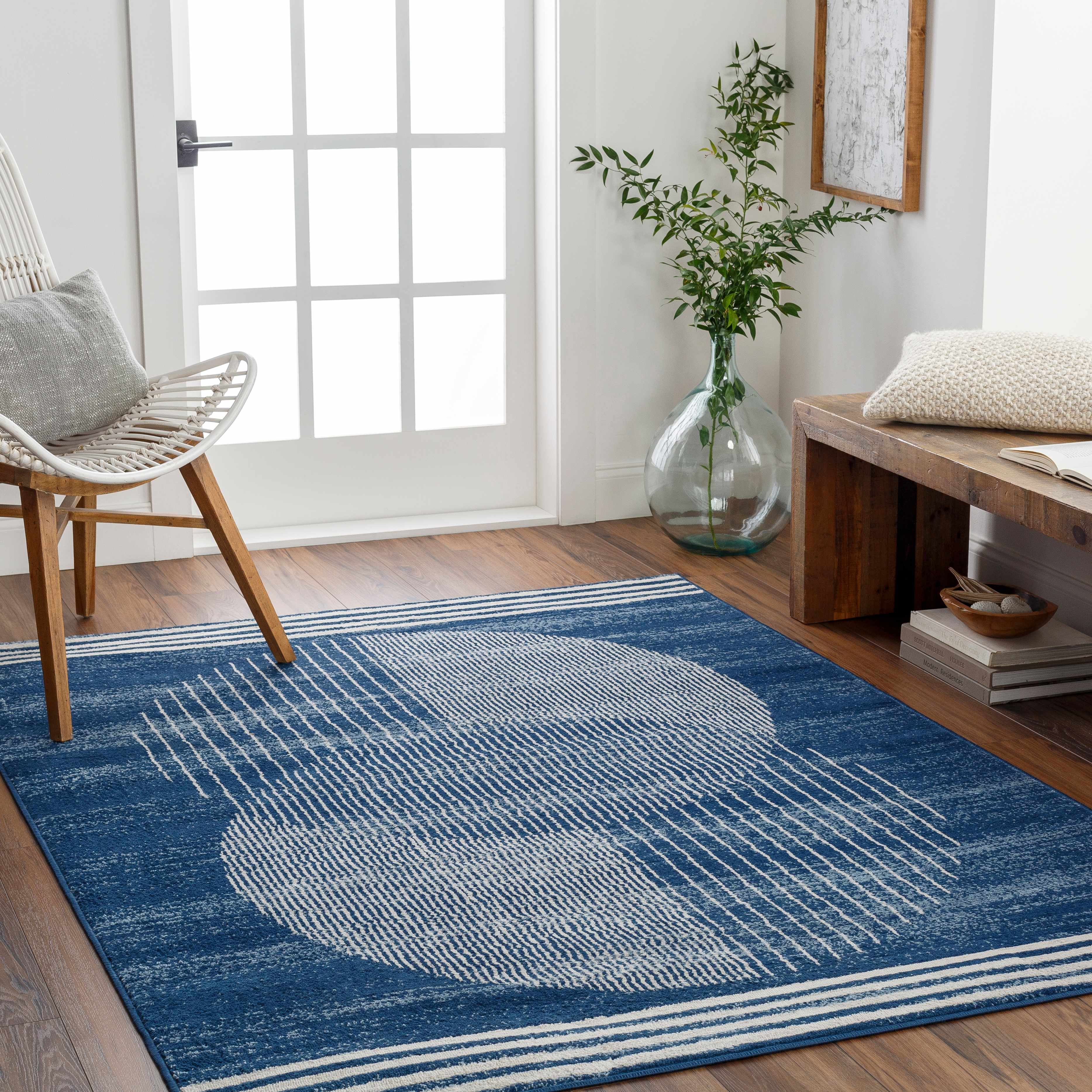 Gent 6'7in x 9' Modern Updated Traditional Farmhouse Area Rug - Hauteloom