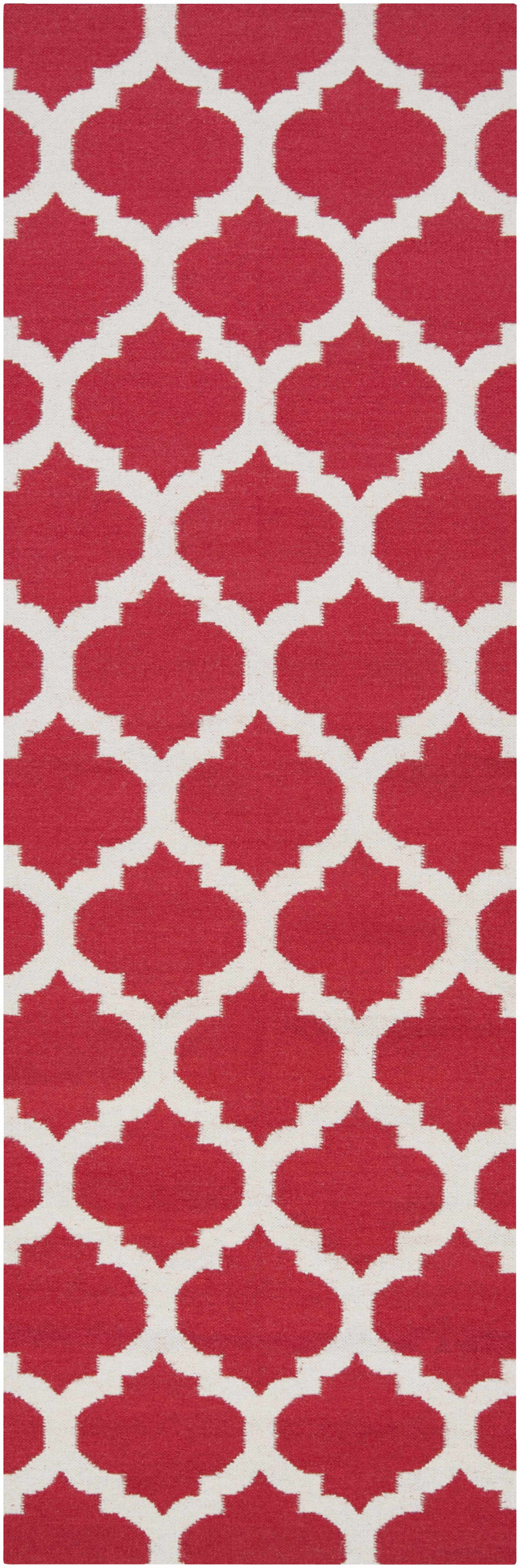 Keeseville 2'6in x 8' Transitional Flat Weave Moroccan Trellis Wool Runner - Hauteloom