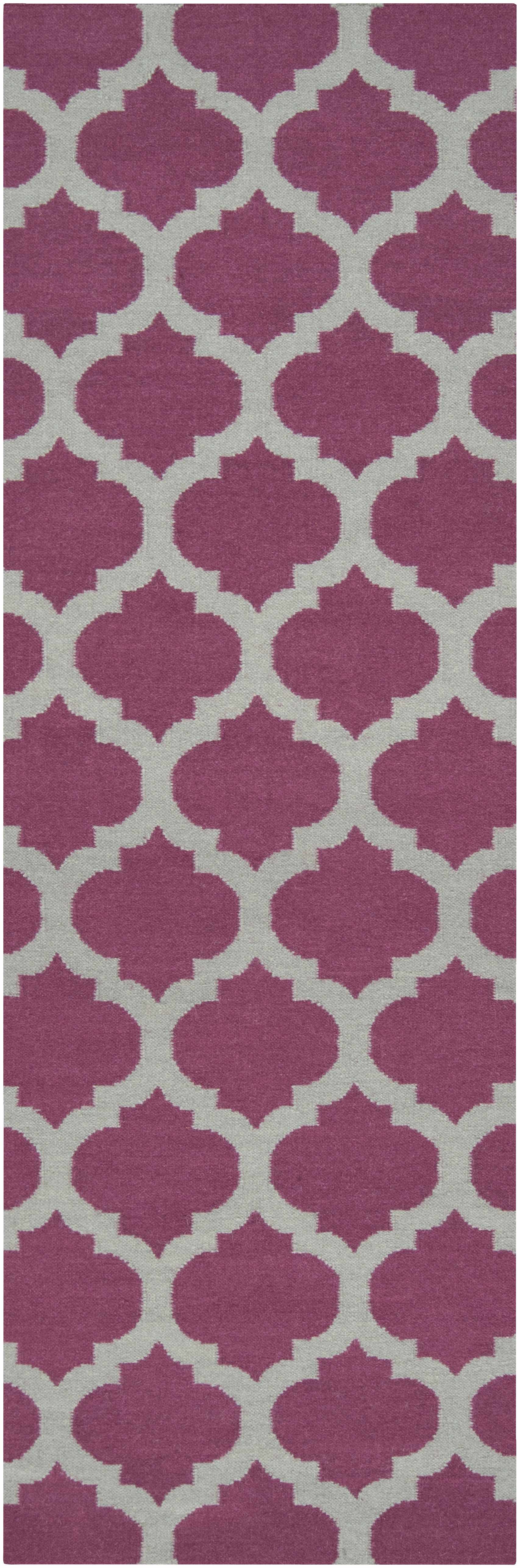 Tony 2'6in x 8' Transitional Flat Weave Moroccan Trellis Wool Runner - Hauteloom