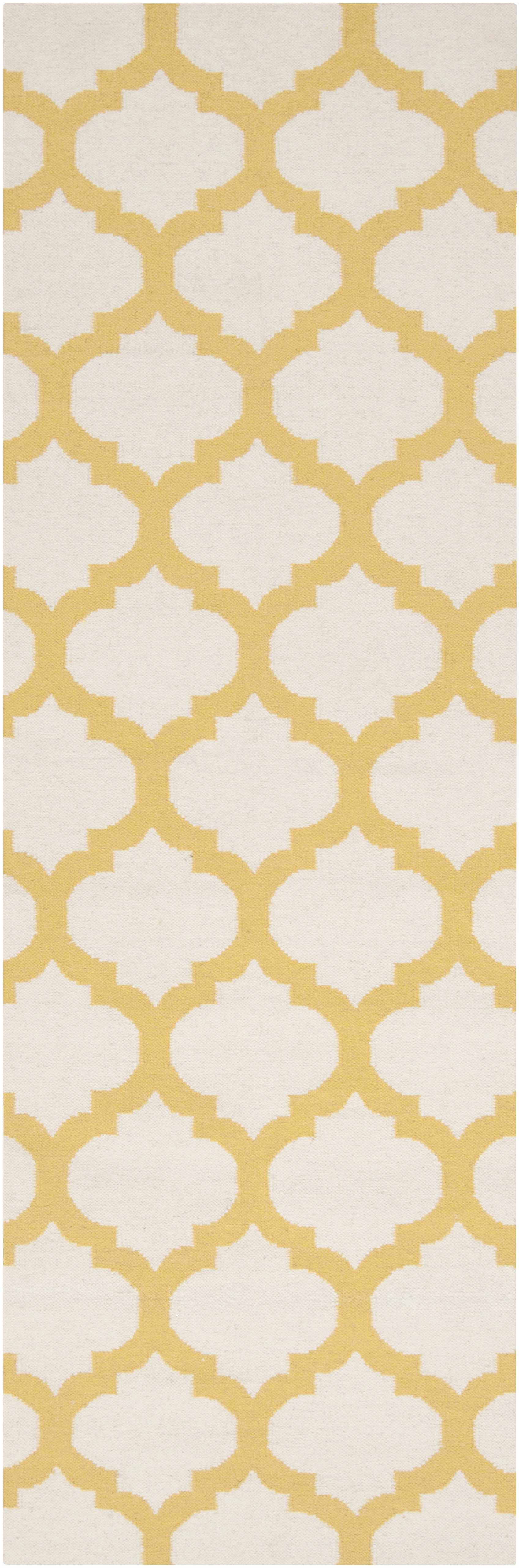 Gilroy 2'6in x 8' Transitional Flat Weave Moroccan Trellis Wool Runner - Hauteloom