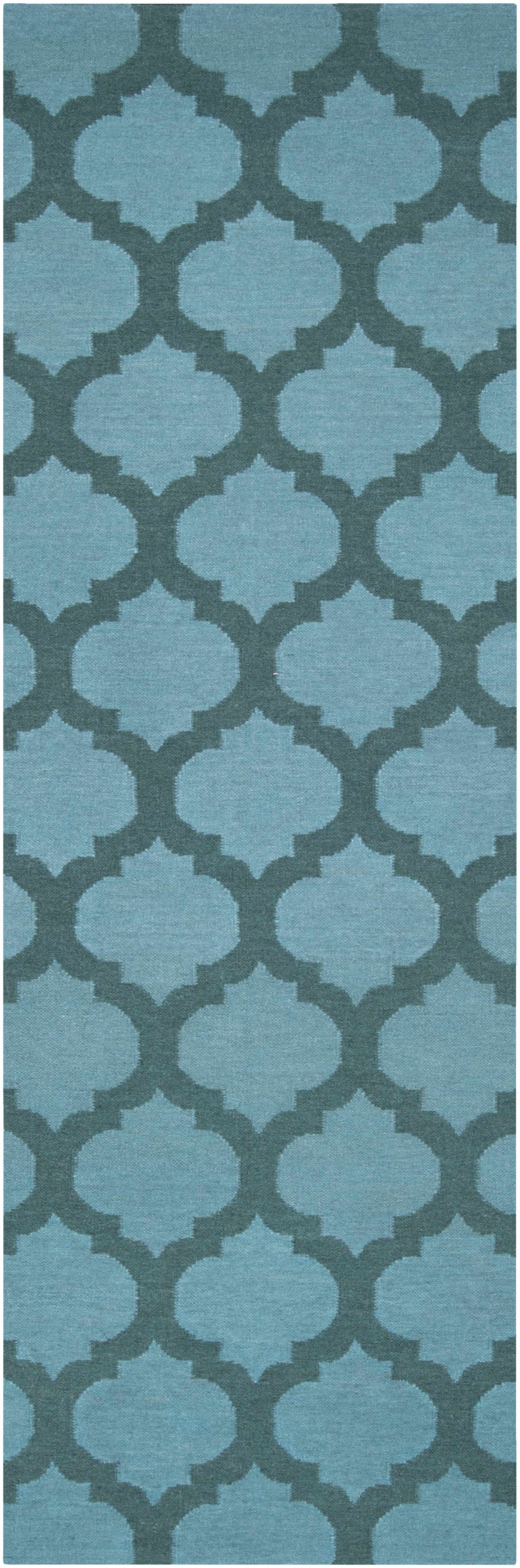 Winside 2'6in x 8' Transitional Flat Weave Moroccan Trellis Wool Runner - Hauteloom