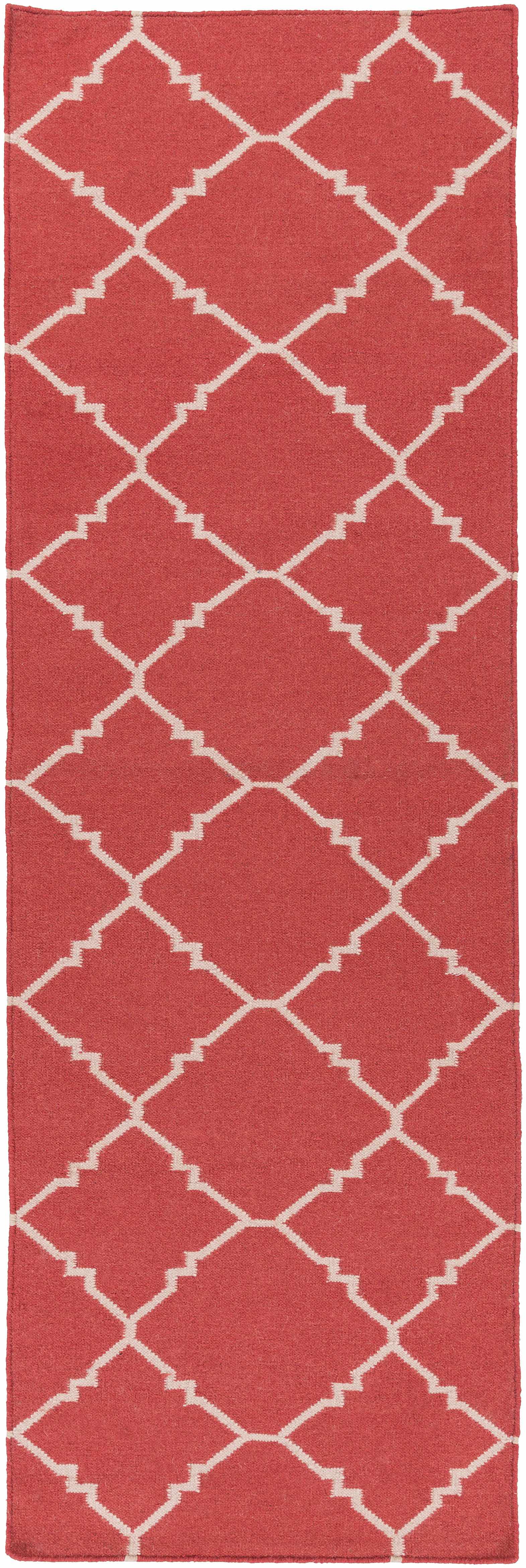 Bloomdale 2'6in x 8' Transitional Flat Weave Moroccan Trellis Wool Runner - Hauteloom