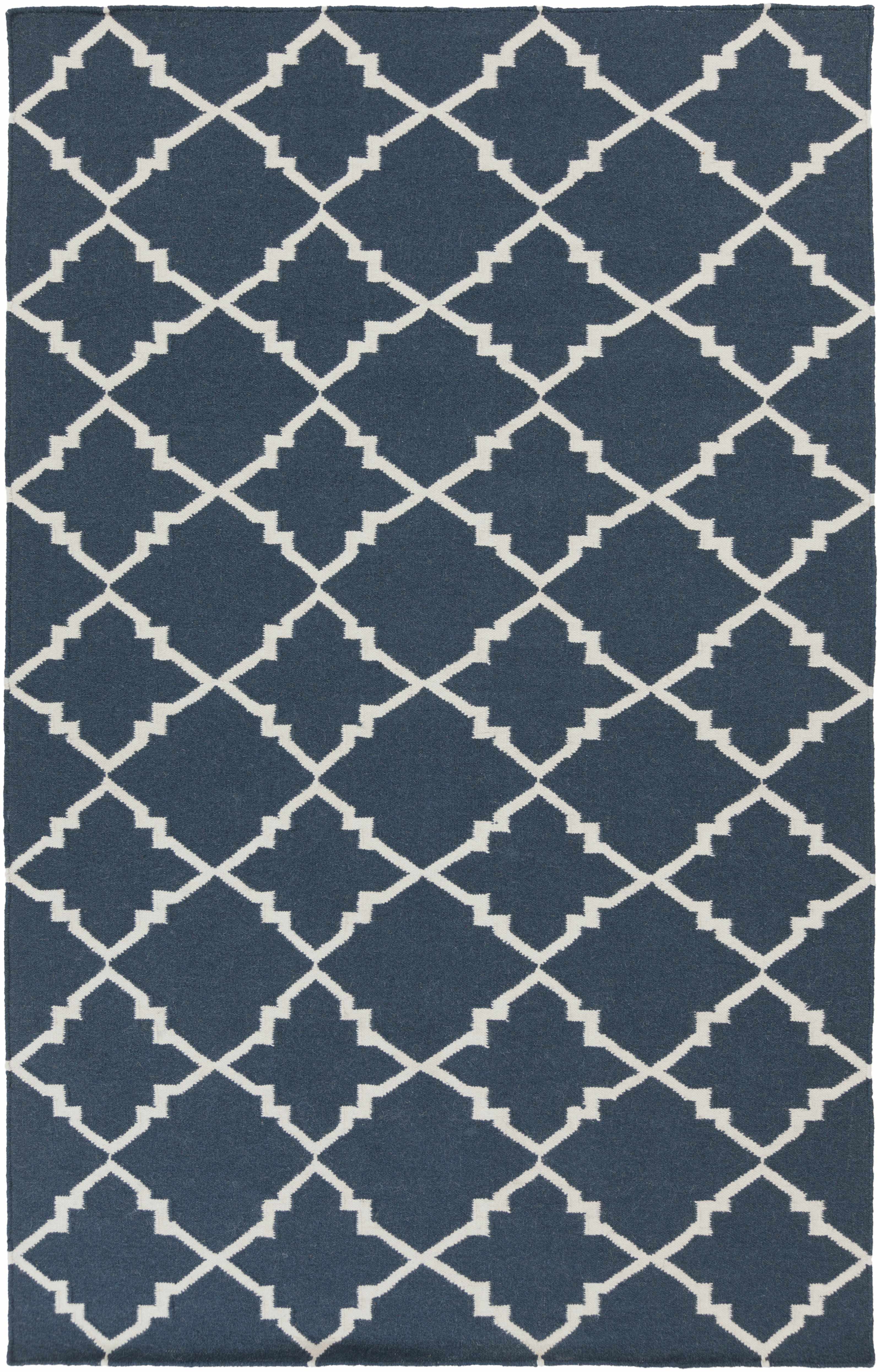 Maryneal 9' x 13' Transitional Flat Weave Moroccan Trellis Wool Area Rug - Hauteloom