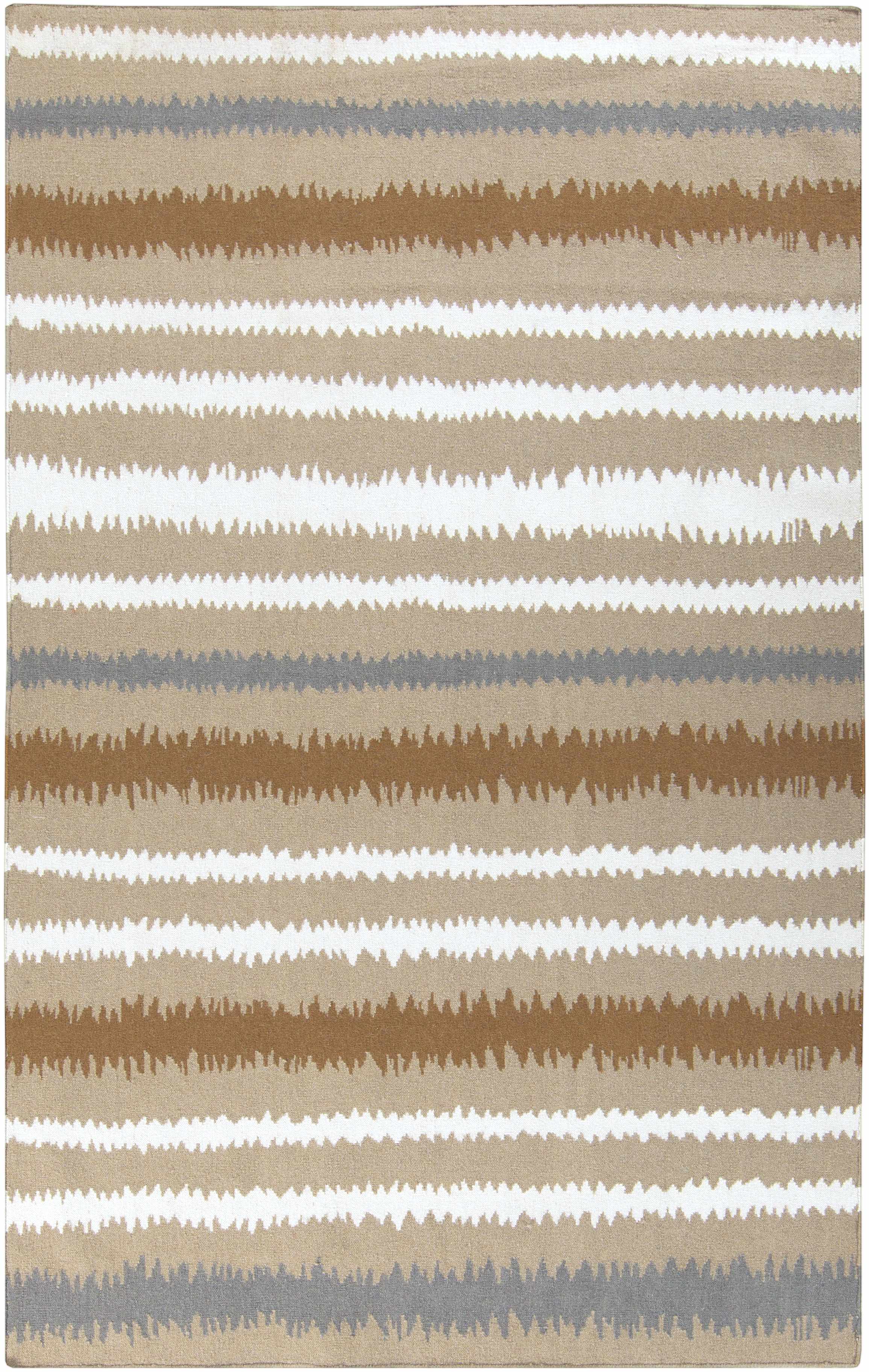 Nortonville 8' x 11' Striped Flatweave Farmhouse Bohemian Wool Area Rug - Hauteloom