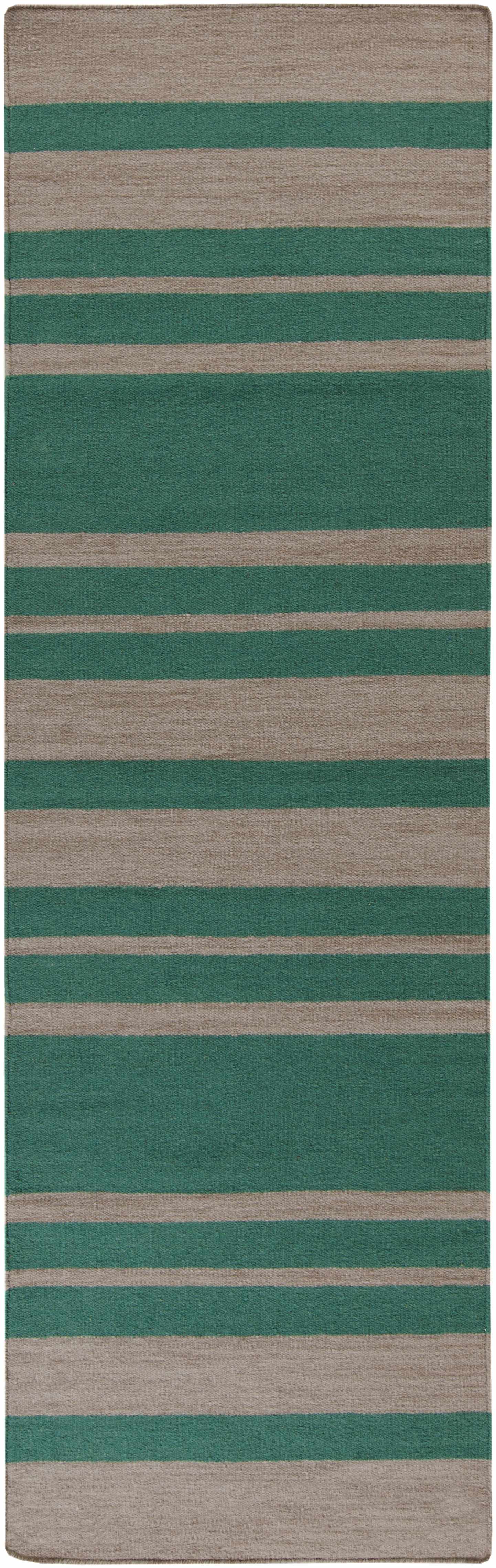 Rosser 2'6in x 8' Striped Flatweave Farmhouse Stripes Wool Runner - Hauteloom