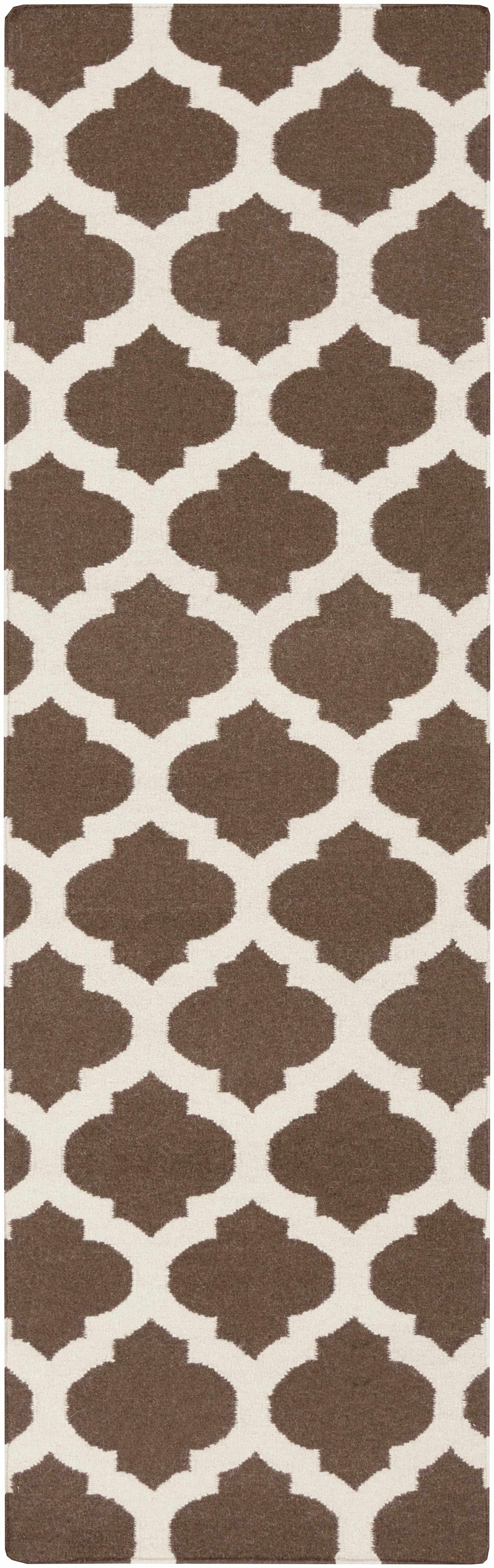 Hosford 2'6in x 8' Transitional Flat Weave Moroccan Trellis Wool Runner - Hauteloom