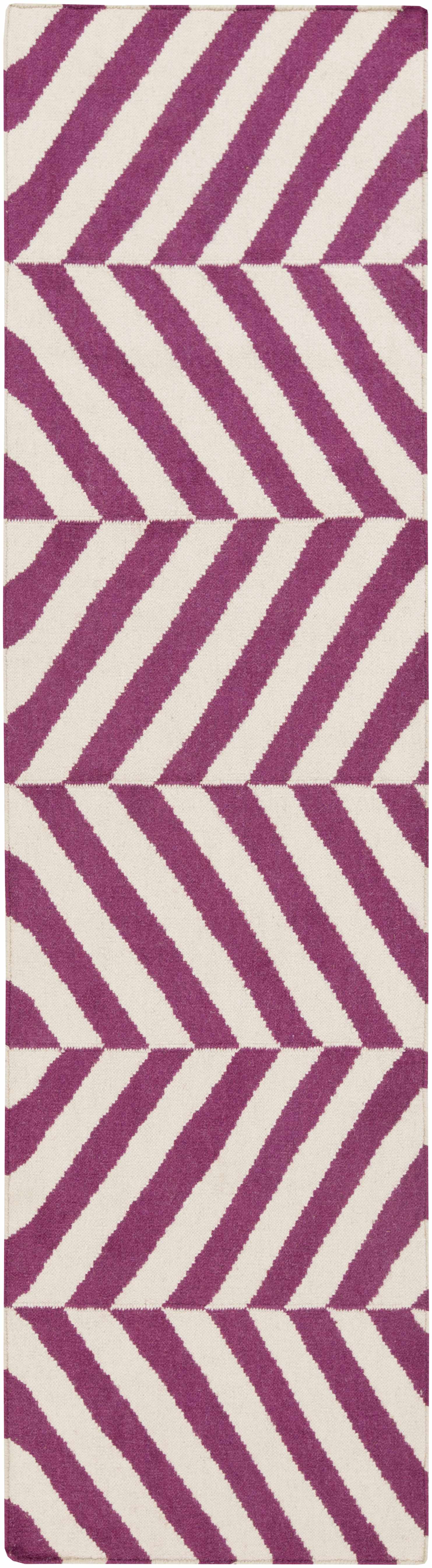 Wolfforth 2'6in x 8' Transitional Flatweave Farmhouse Stripes Wool Runner - Hauteloom