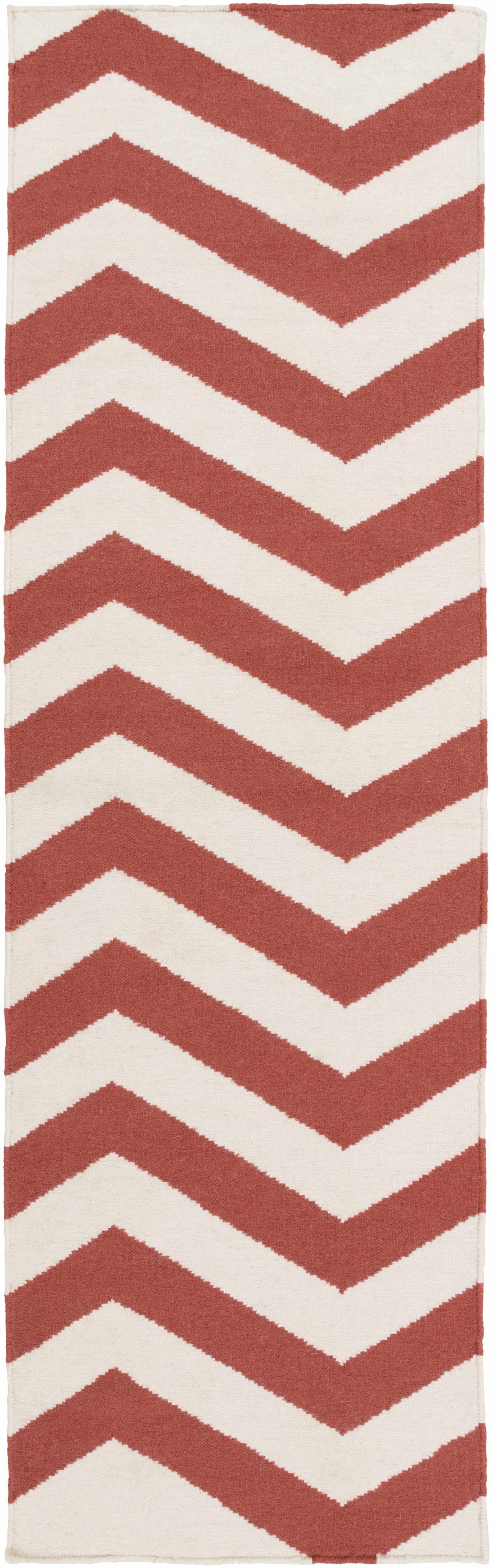 Lapeer 2'6in x 8' Transitional Flatweave Farmhouse Stripes Wool Runner - Hauteloom