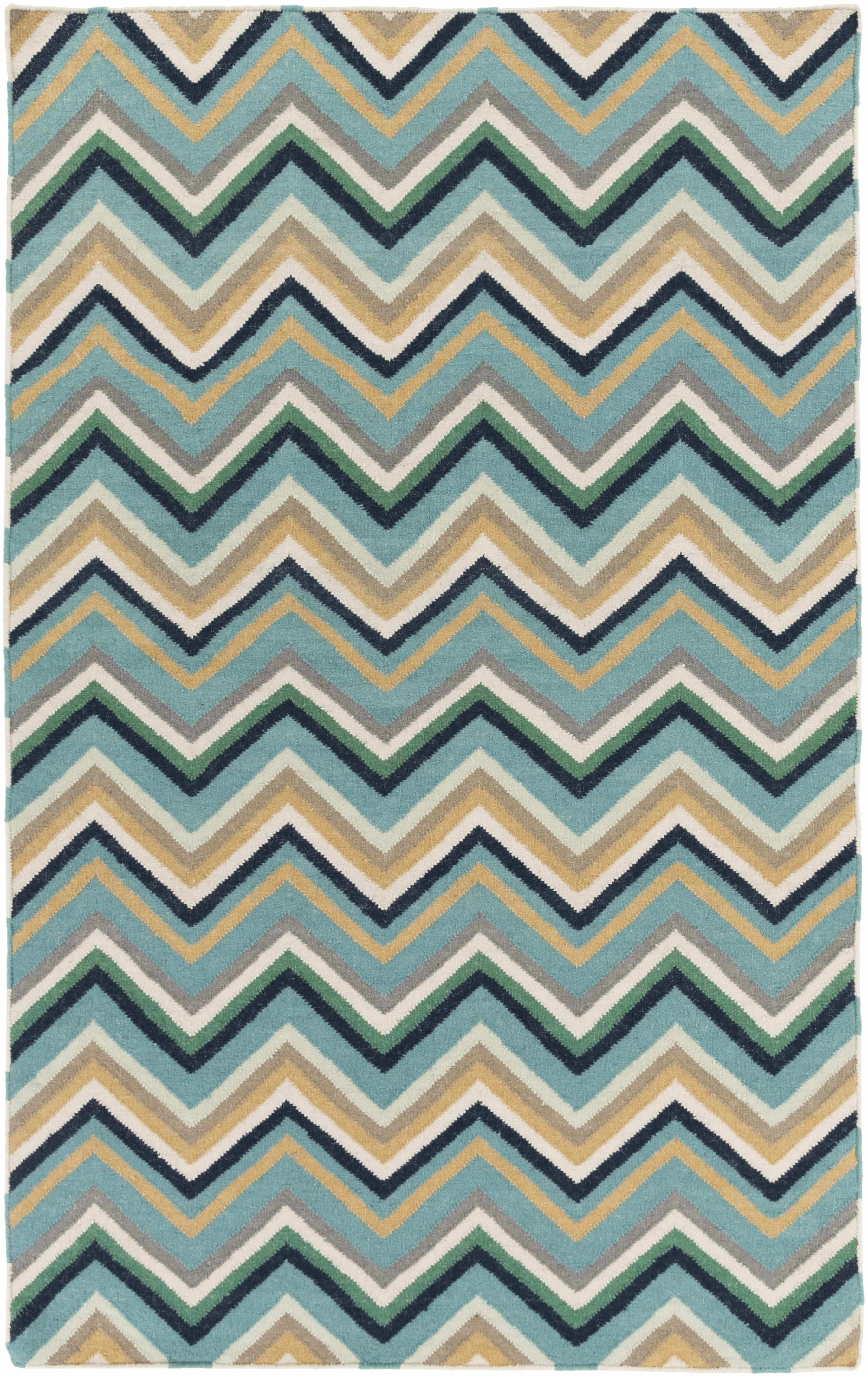 Rosalie 2' x 3' Modern Flatweave Farmhouse Stripes Wool Area Rug - Hauteloom
