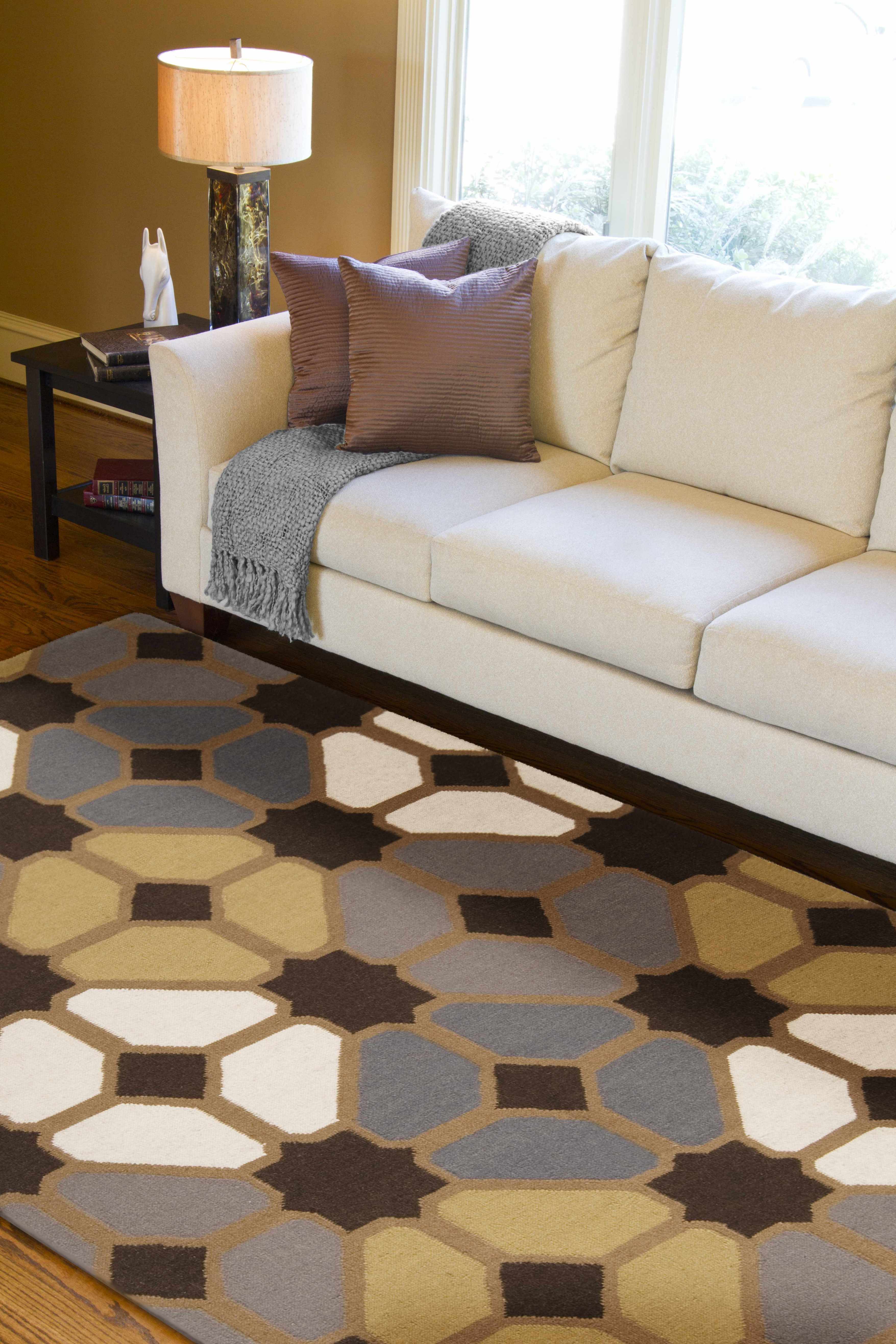 Lola 5' x 8' Modern Flat Weave Contemporary Wool Area Rug - Hauteloom