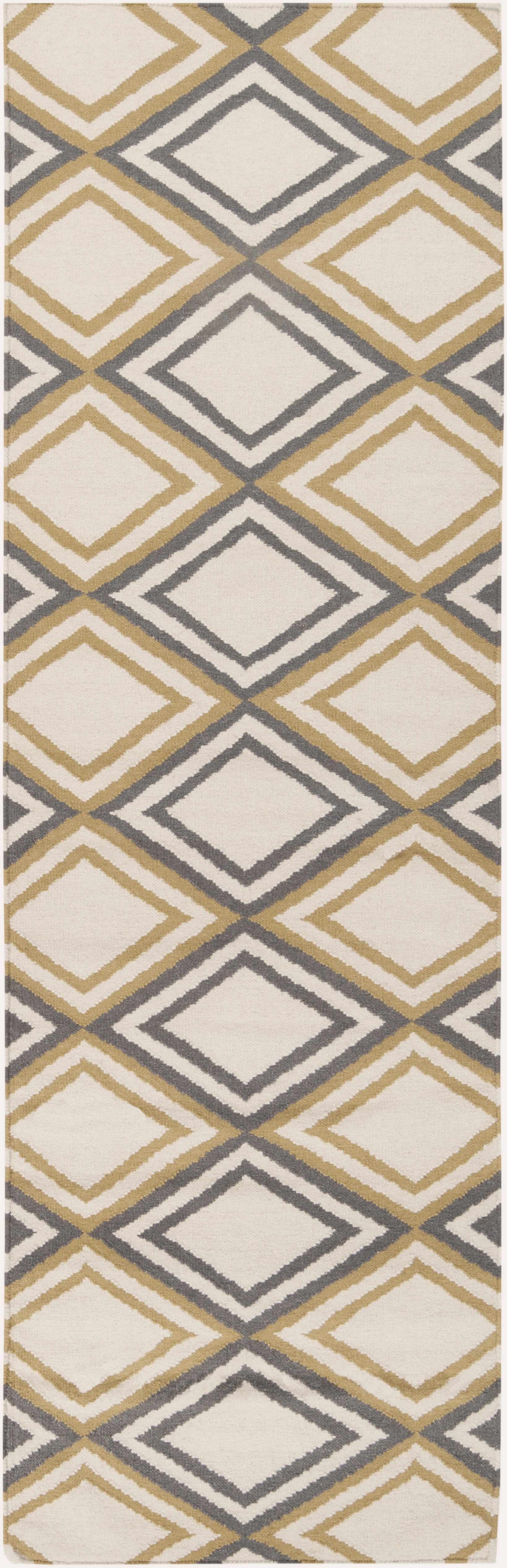 Readstown 2'6in x 8' Modern Flat Weave Moroccan Trellis Wool Runner - Hauteloom