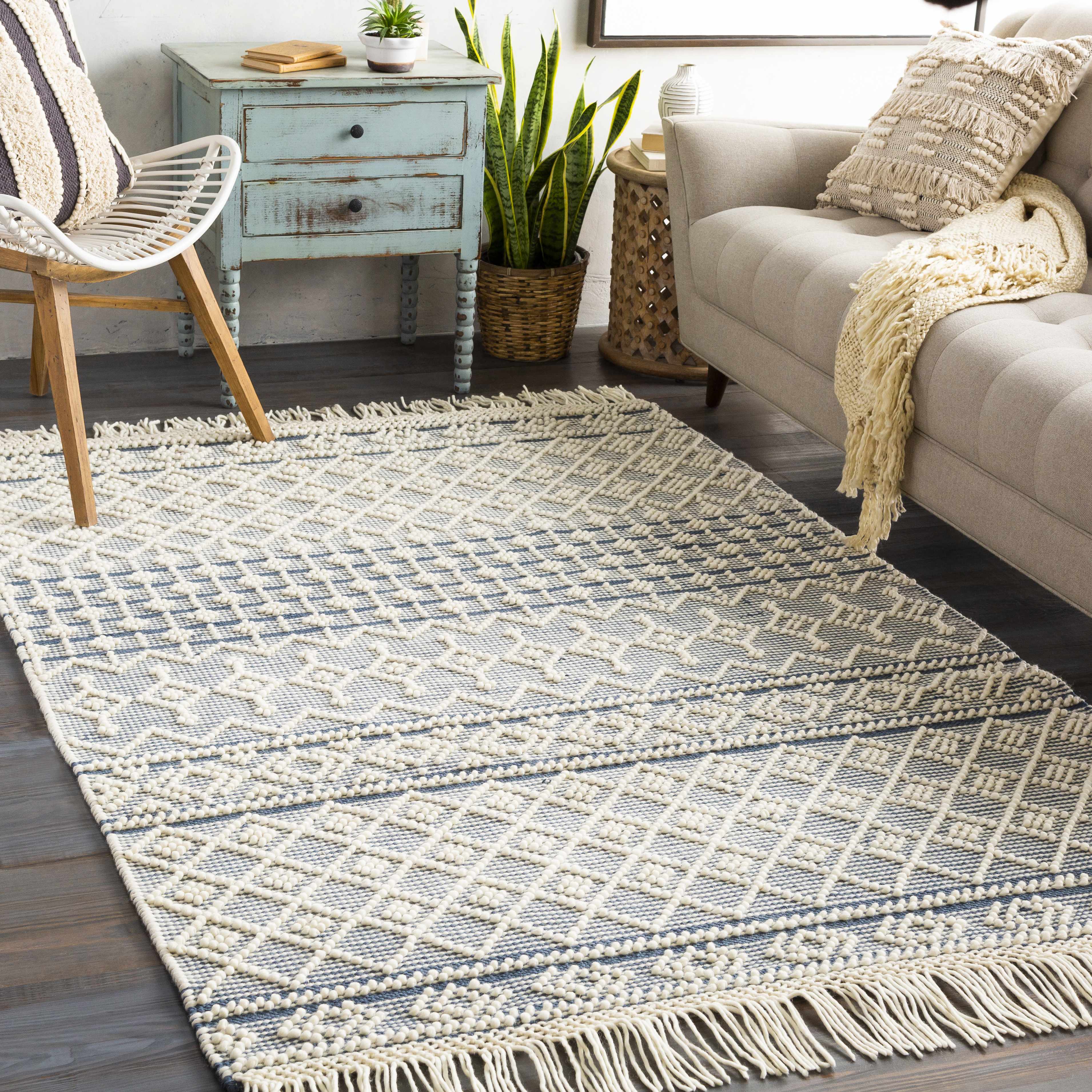 Morrow 3' x 5' Bohemian/ Wool Area Rug - Hauteloom