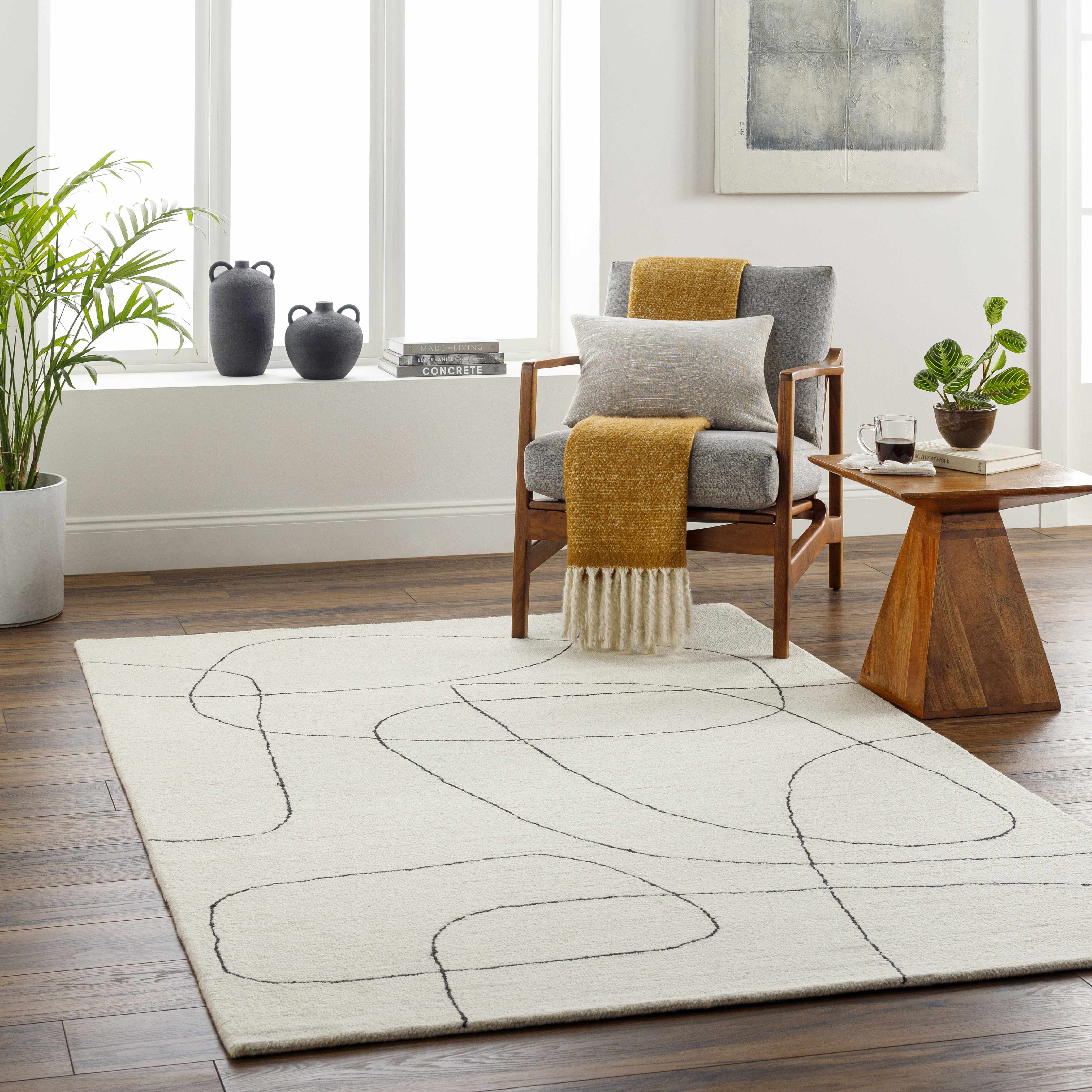Deniz 5' x 7'6in Wool Area Rug - Hauteloom