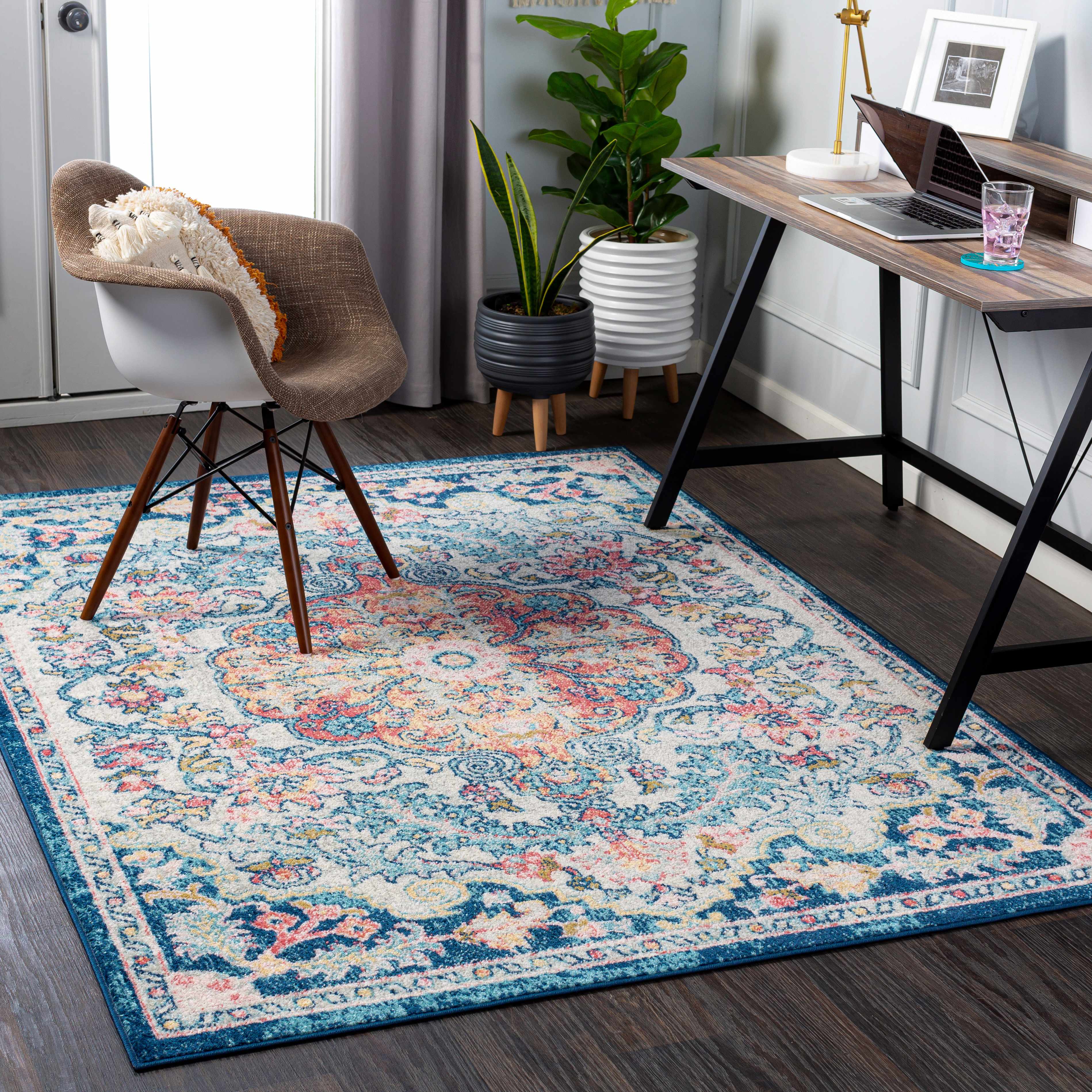 Lily 6'7in x 9' Updated Traditional Farmhouse Area Rug - Hauteloom