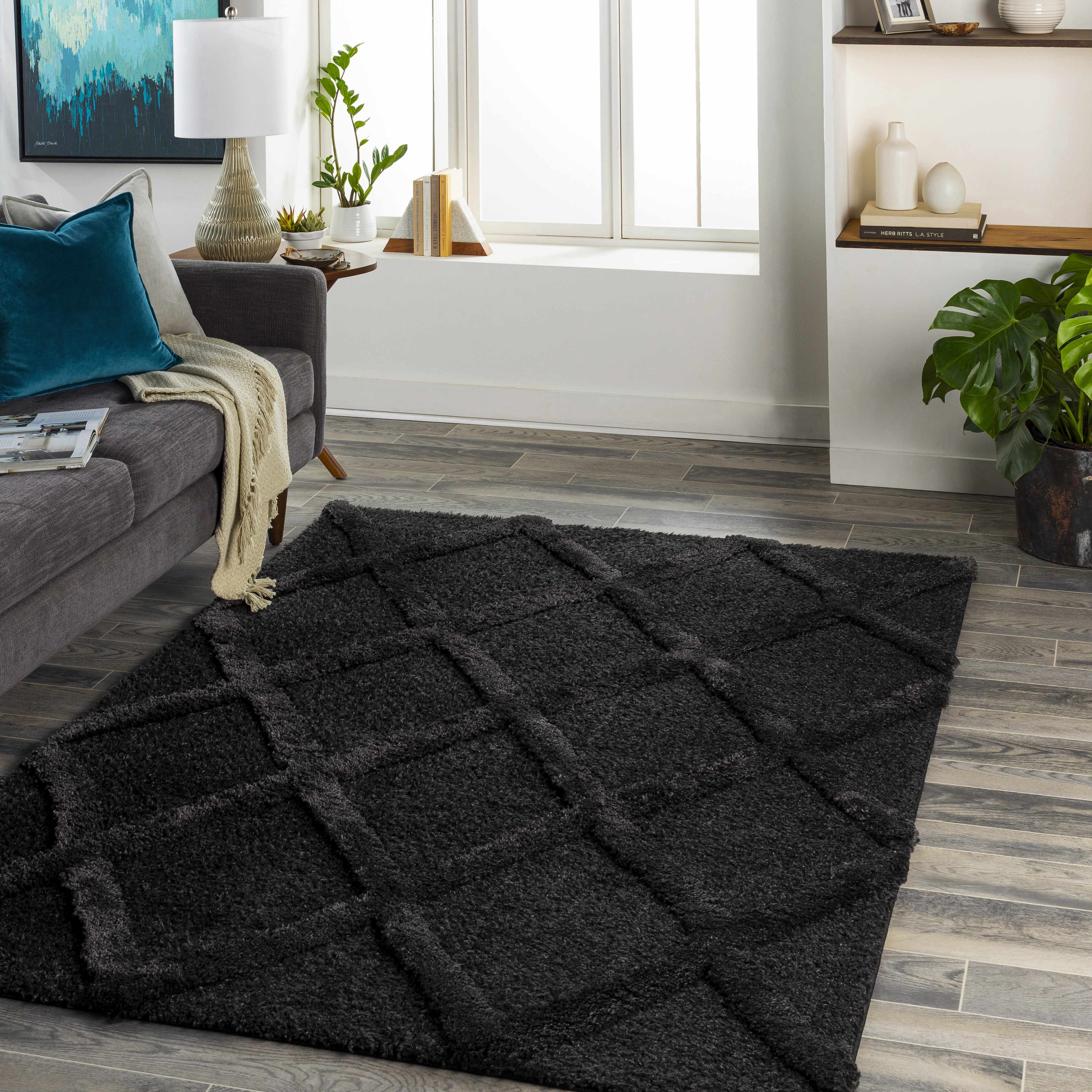 Grill 5'3in x 7' Shag Plush Area Rug - Hauteloom