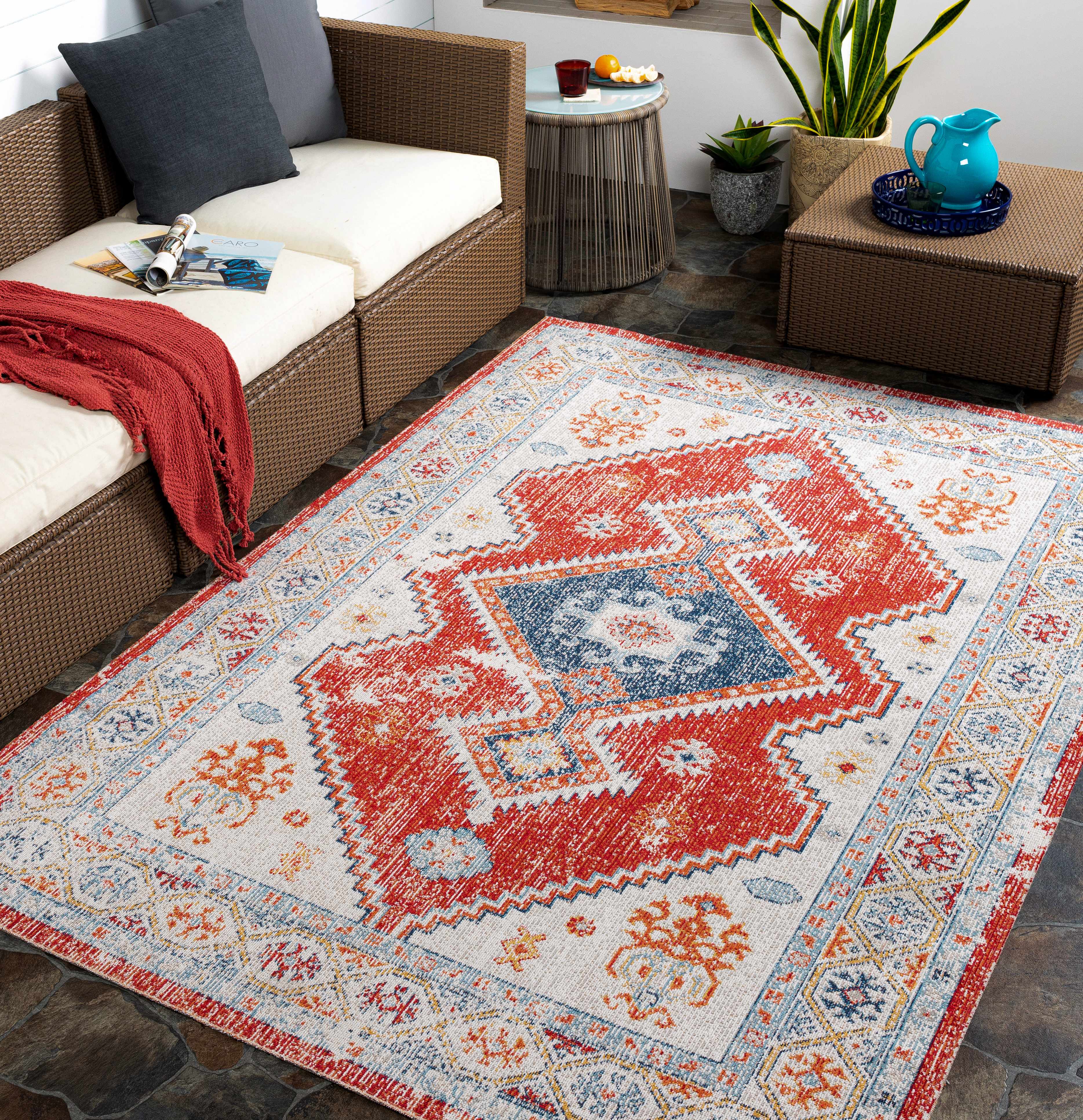 Penhold 7'10in x 10' Updated Traditional Farmhouse Outdoor Area Rug - Hauteloom
