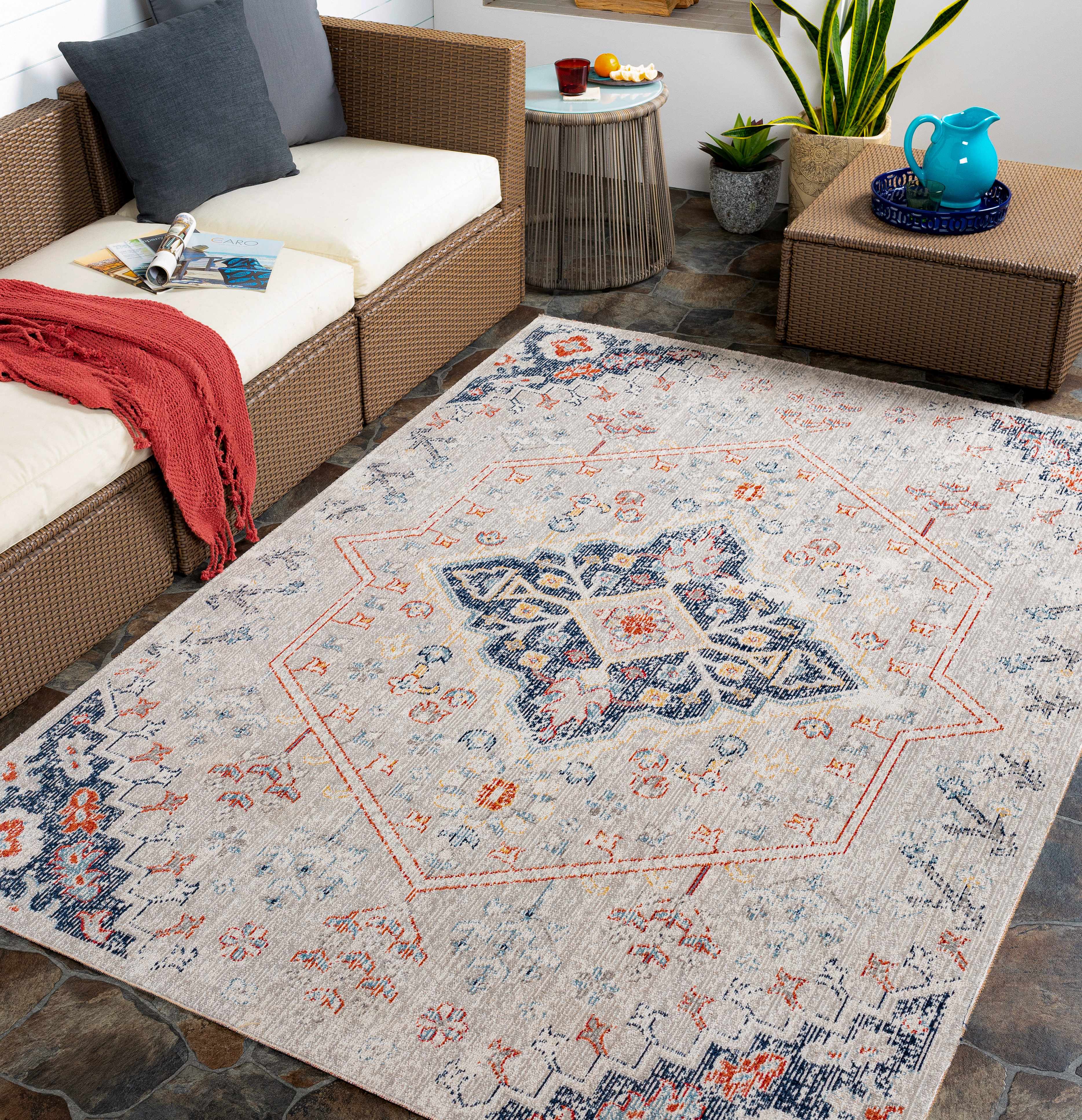 Papineauville 5'3in x 7' Updated Traditional Outdoor Area Rug - Hauteloom