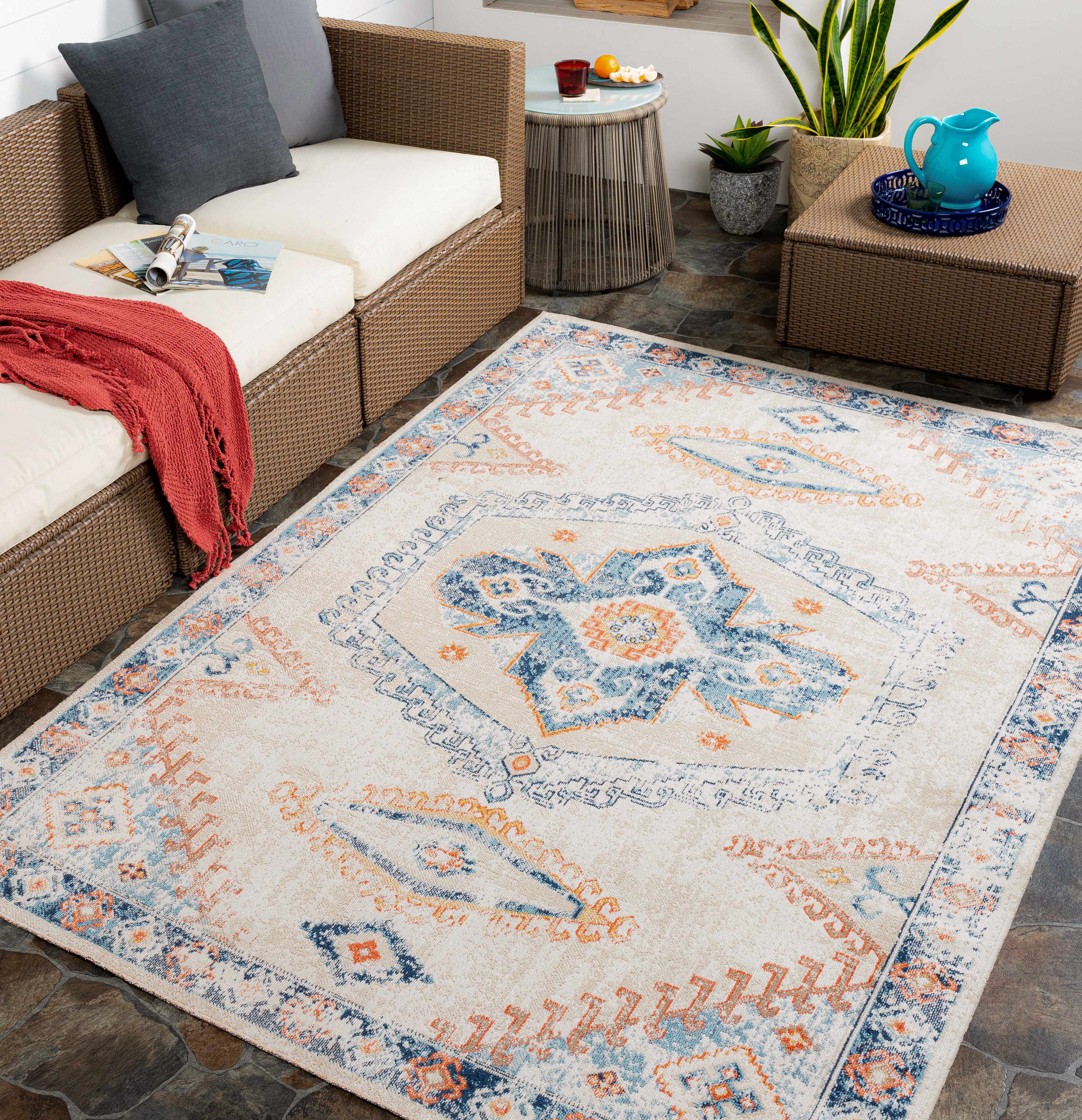 Matane 6'7in x 9' Updated Traditional Outdoor Area Rug - Hauteloom