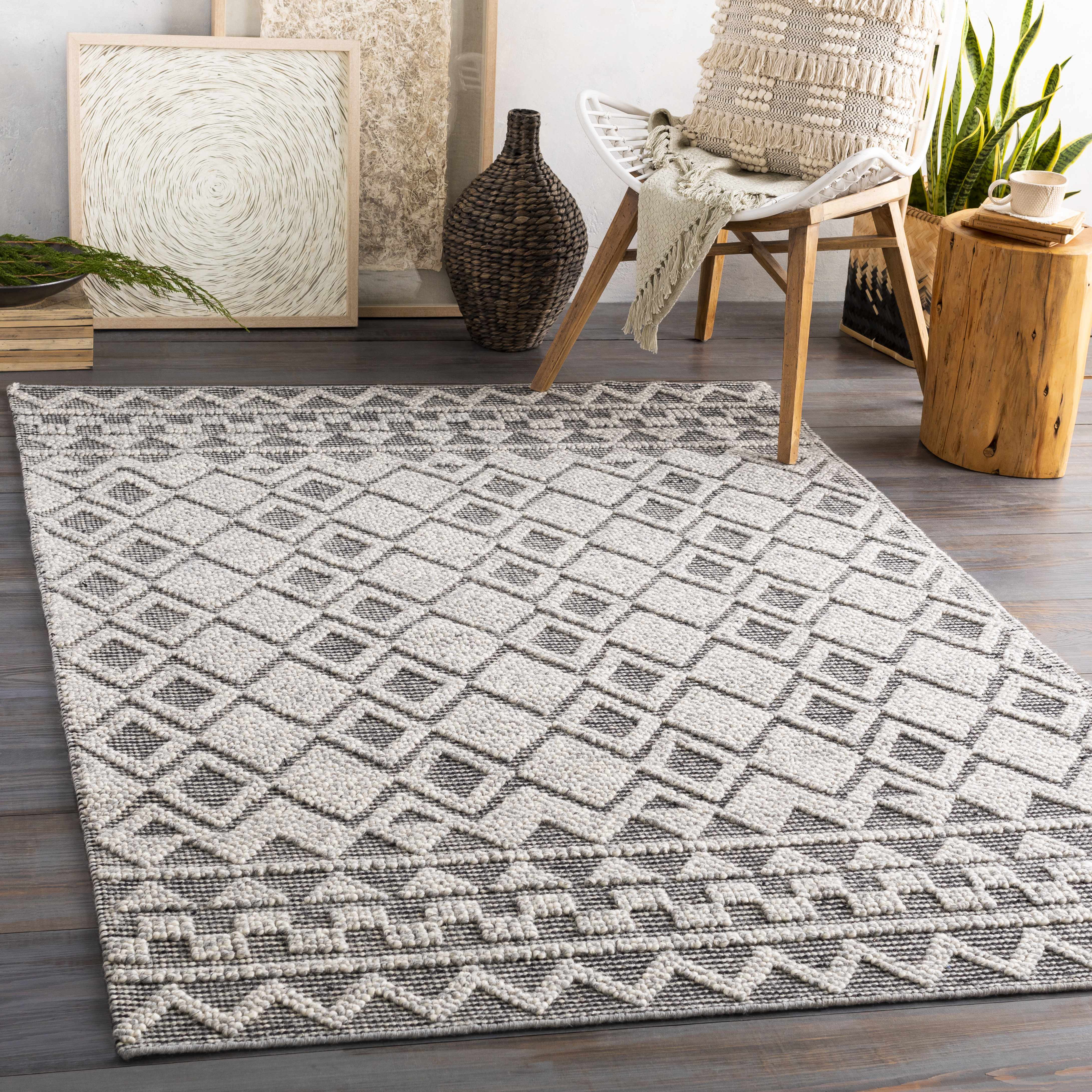 Post 3' x 5' Bohemian/ Handmade Moroccan Farmhouse Wool Area Rug - Hauteloom