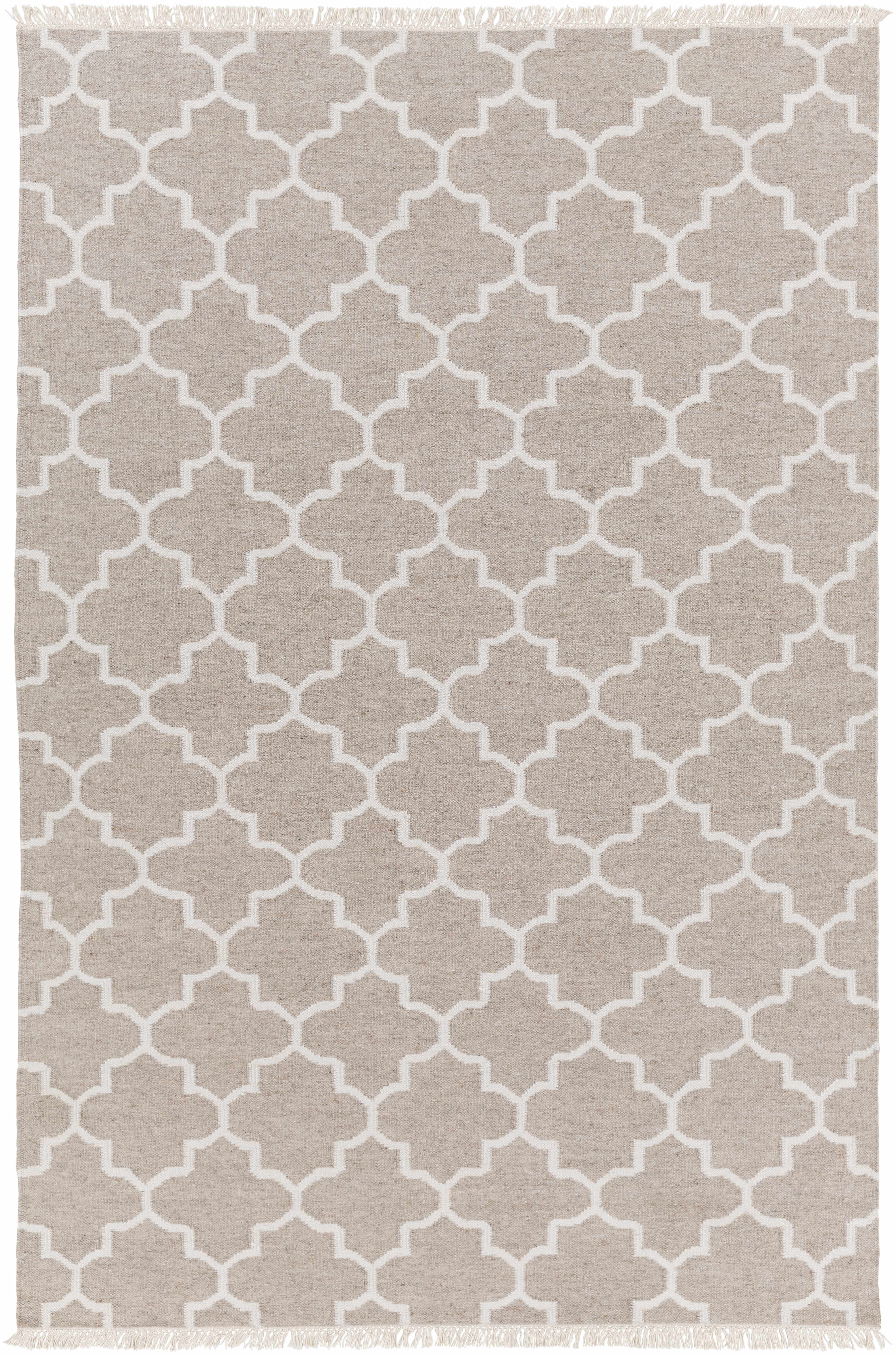 Lydia 5' x 7'6in Transitional Flat Weave Moroccan Trellis Wool Area Rug - Hauteloom