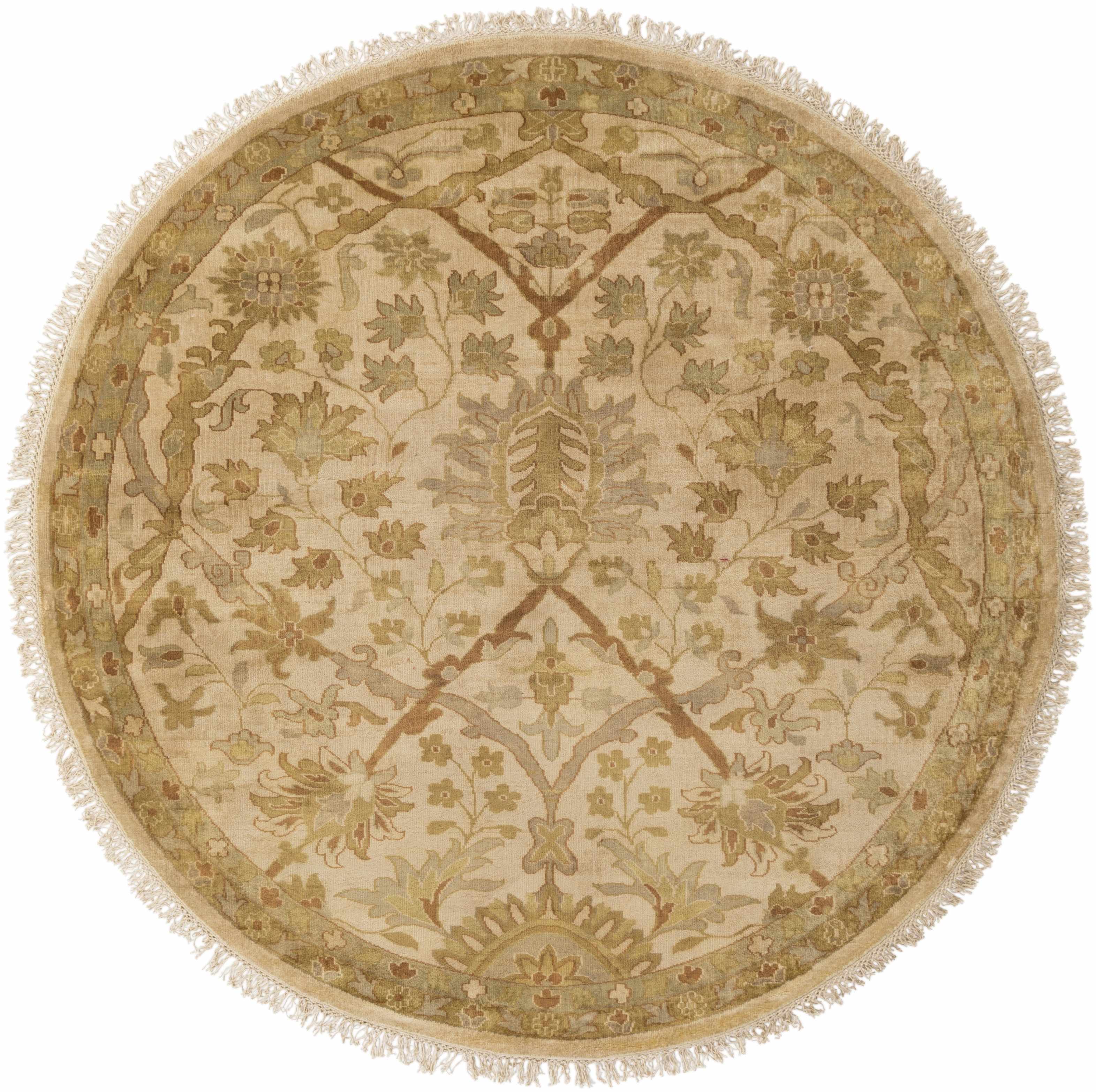 Wortham 8' Round Classic Handmade Traditional Persian NZ Wool Area Rug - Hauteloom