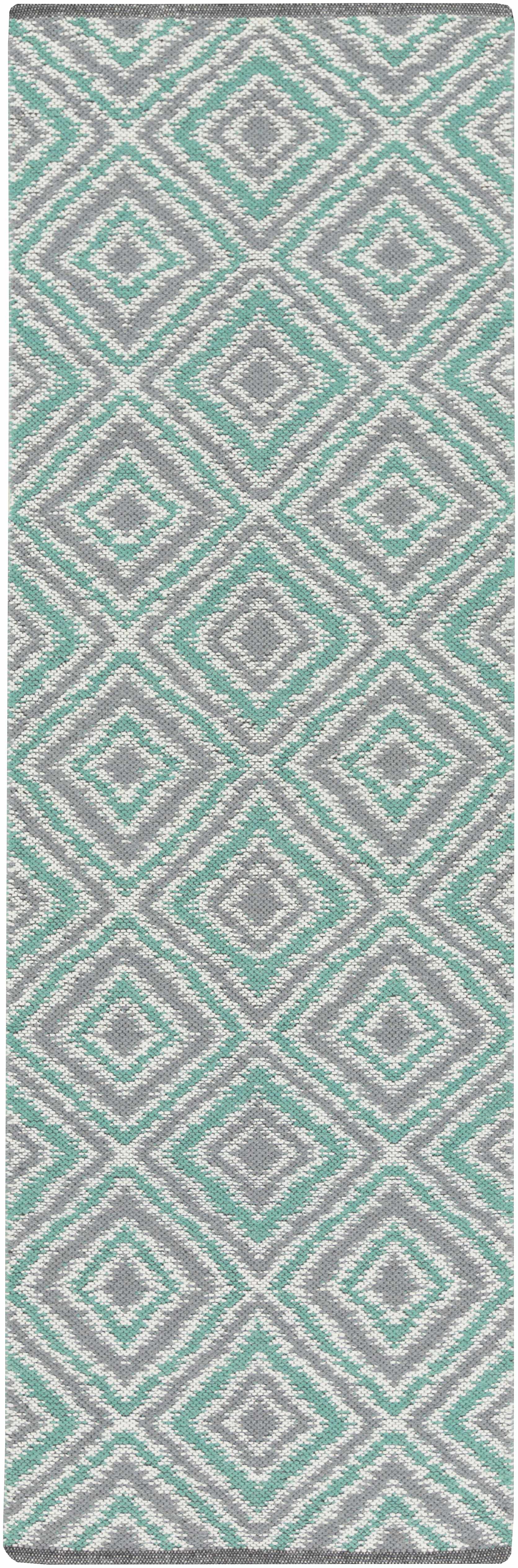 Northmoor 2'6in x 8' Modern Flat Weave Moroccan Trellis Wool Runner - Hauteloom