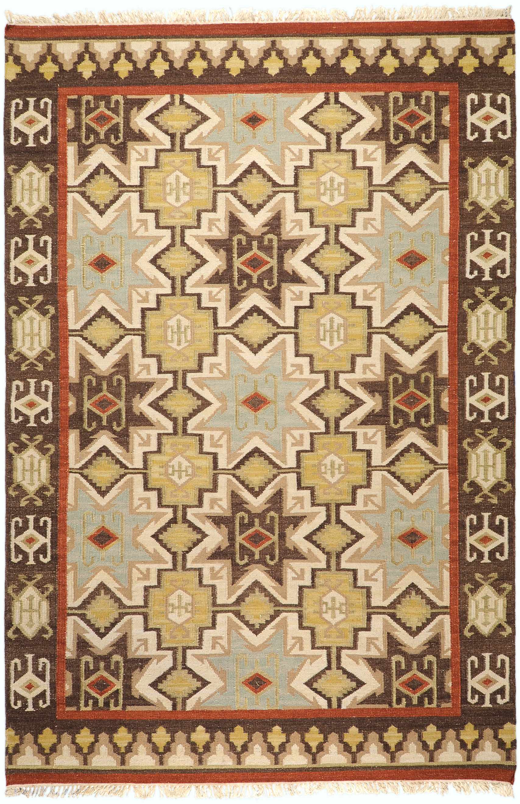 Liscomb 8' x 11' Transitional Flatweave Southwestern Moroccan Wool Area Rug - Hauteloom
