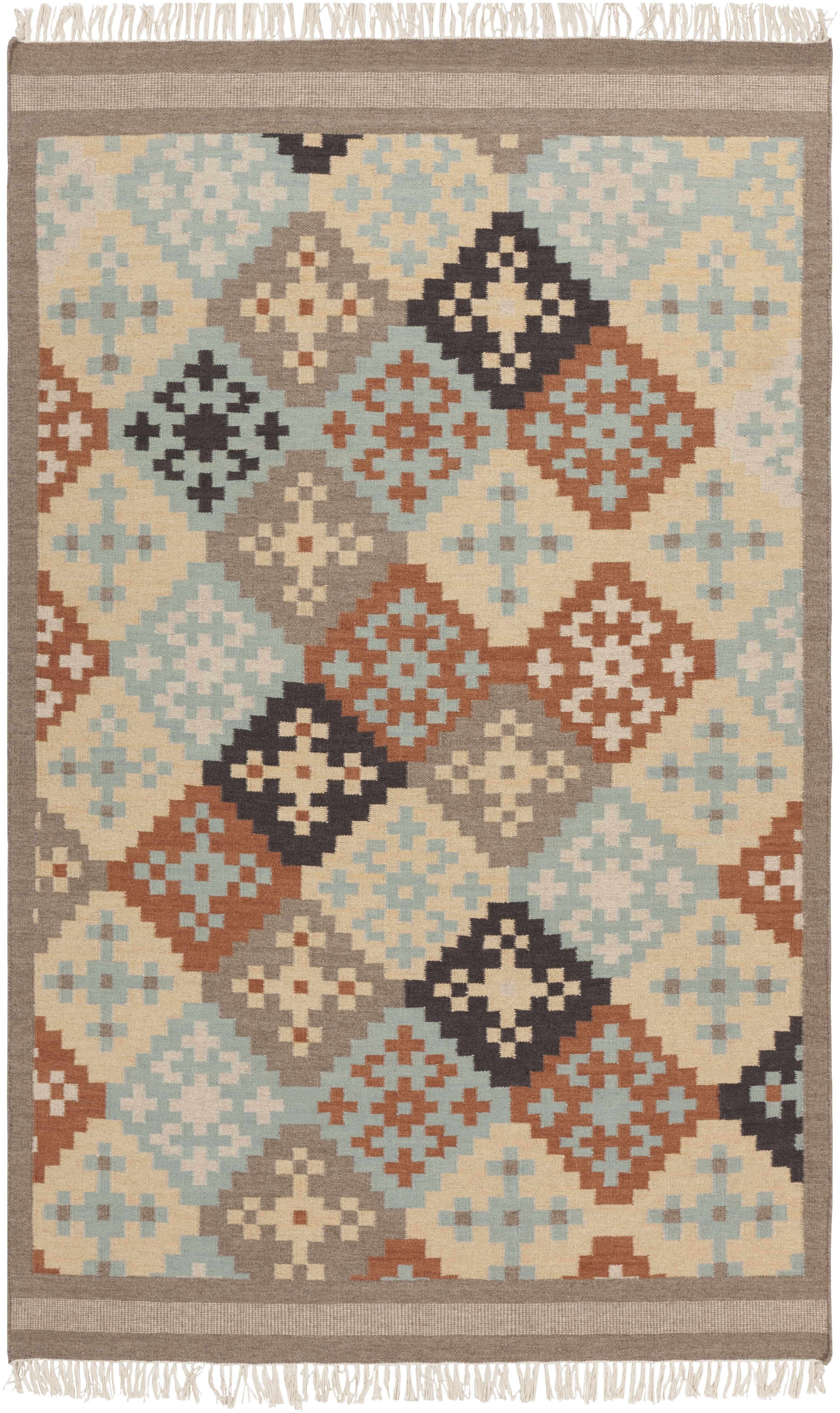 Waddy 8' x 11' Southwest Flatweave Southwestern Moroccan Wool Area Rug - Hauteloom