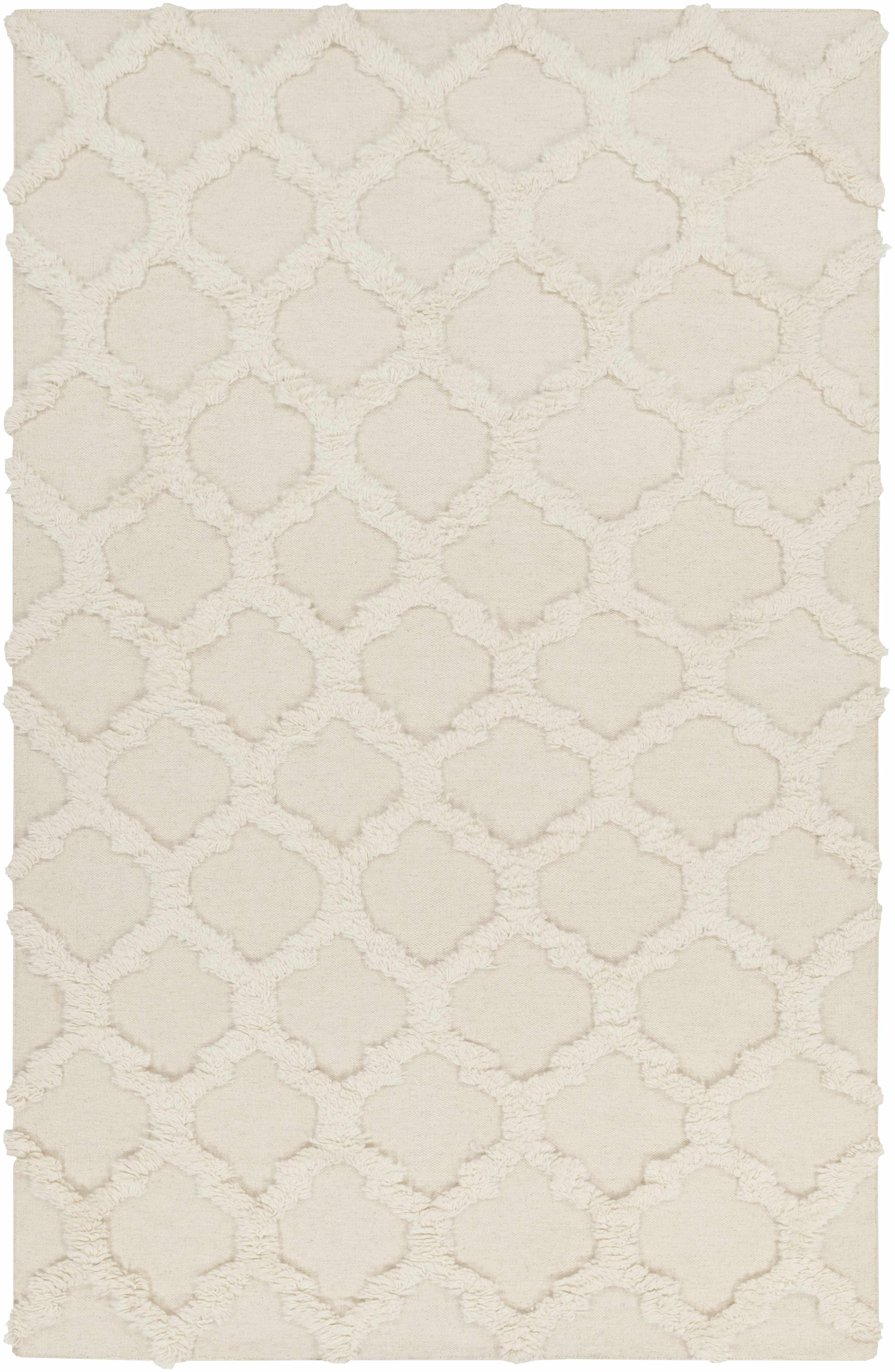 Fultz 2' x 3' Textural Moroccan Farmhouse Trellis Wool Area Rug - Hauteloom