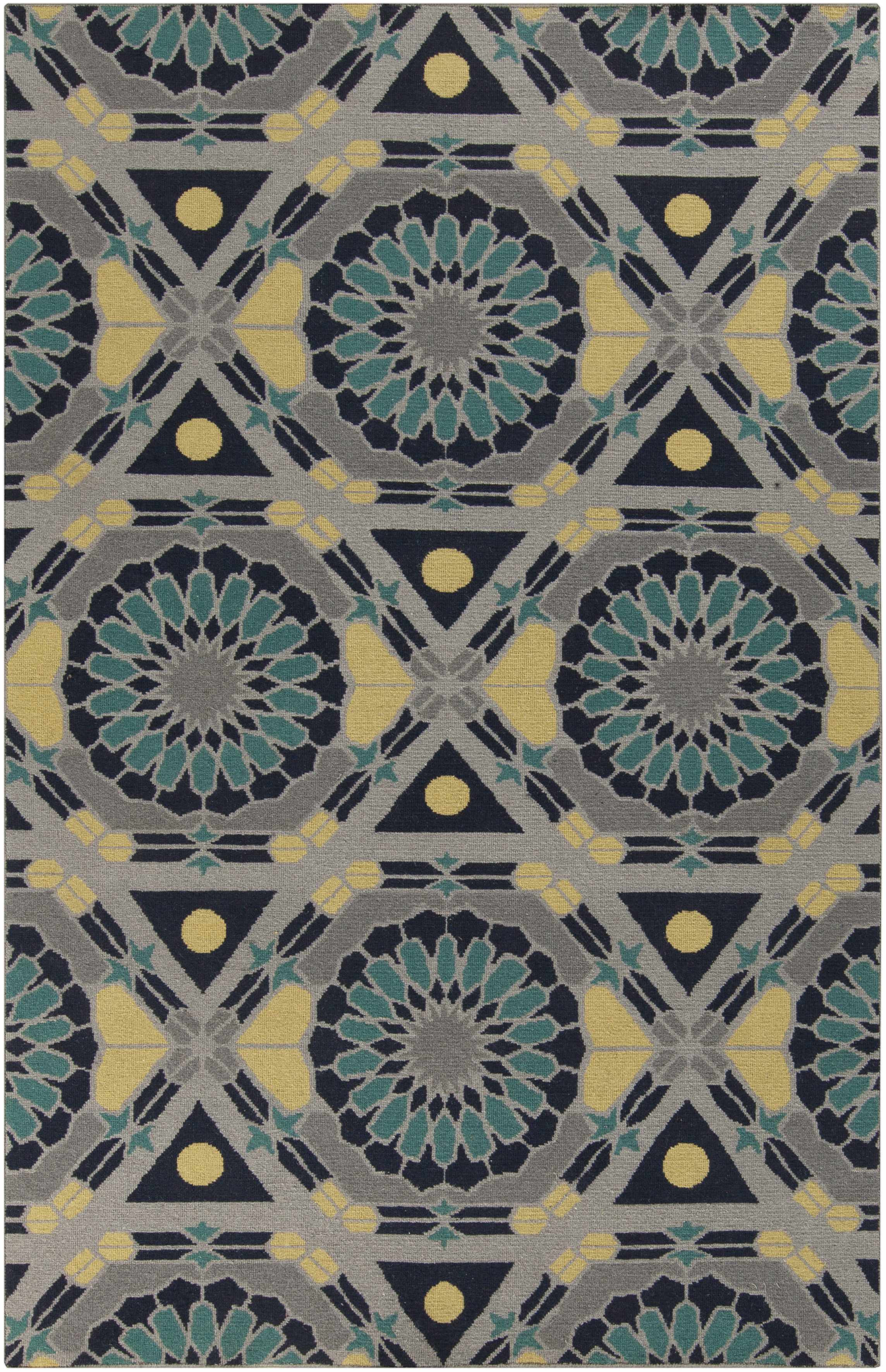 Montesano 2' x 3' Medallions and Damask Updated Bohemian Wool Area Rug - Hauteloom