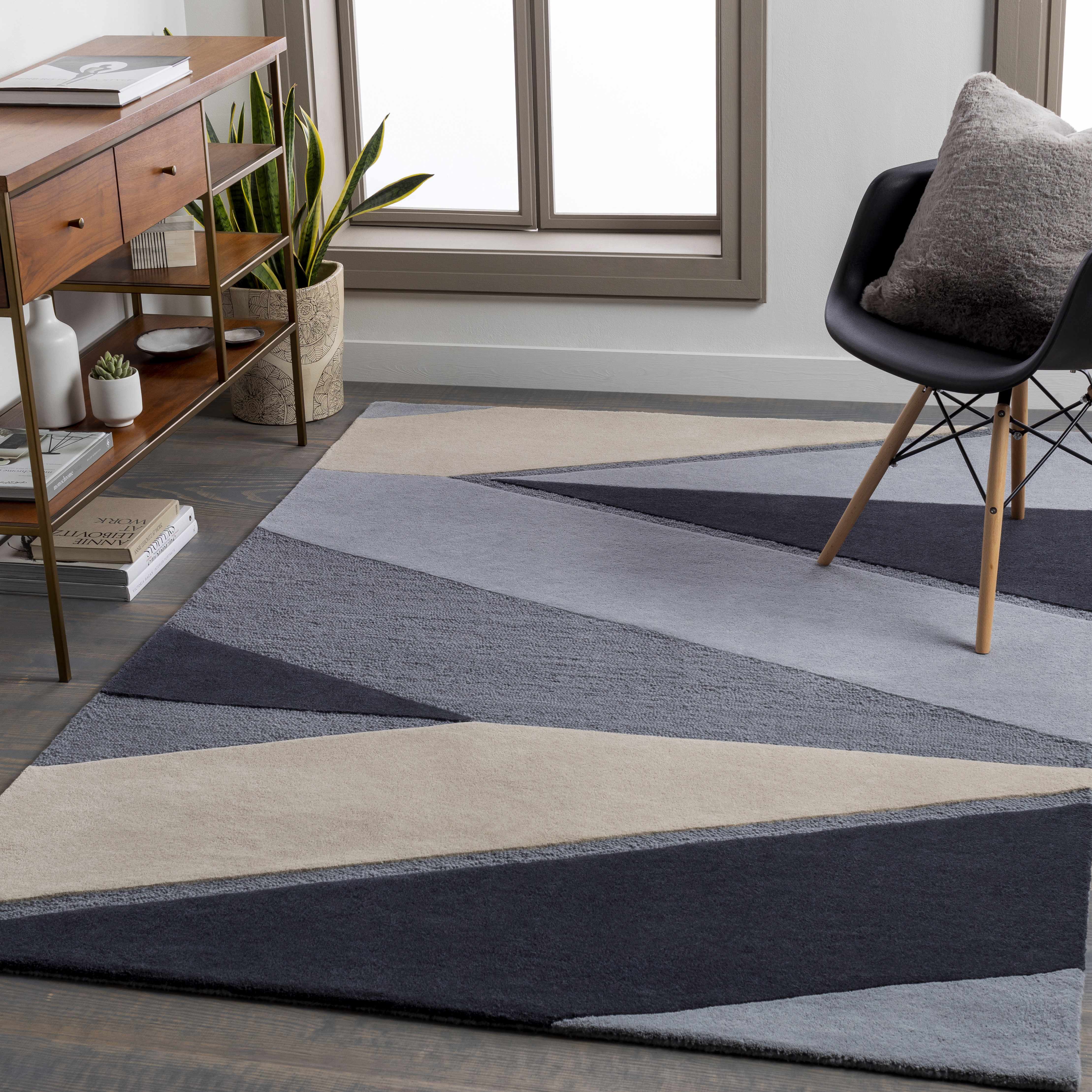 Starcross 5' x 7'6in Modern Geometric Wool Area Rug - Hauteloom