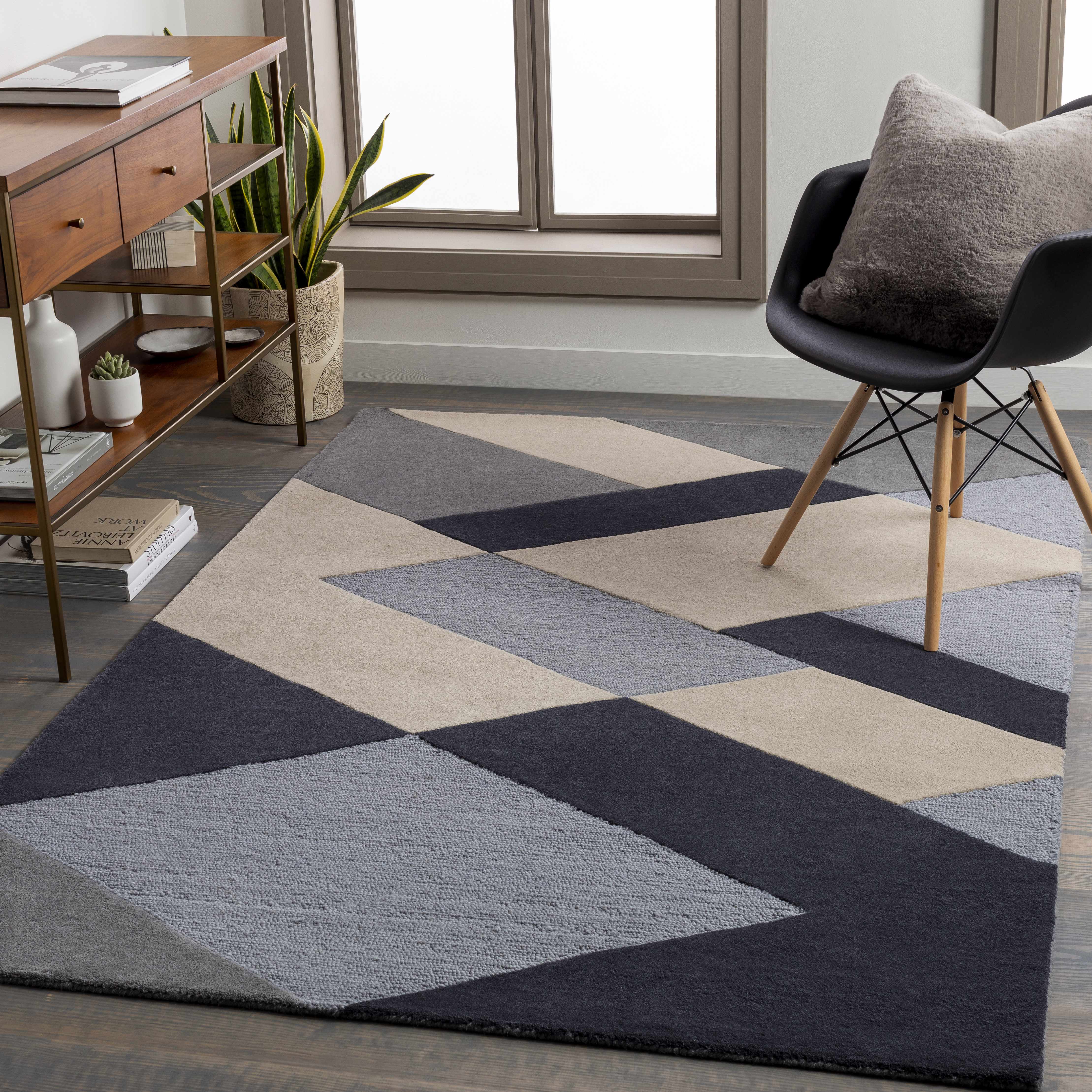 Ovid 2' x 3' Modern Geometric Wool Area Rug - Hauteloom