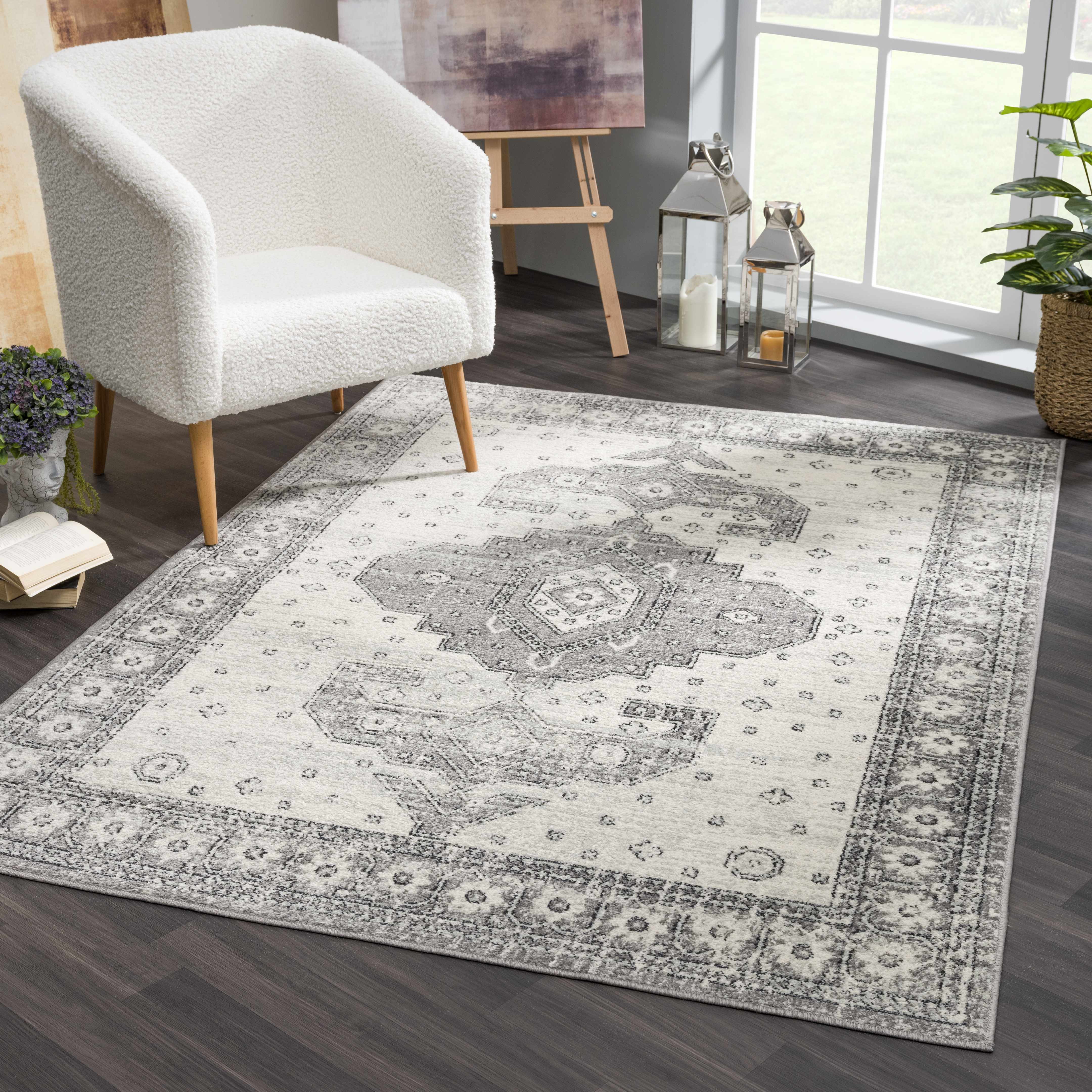 MARASH KMRSH-4605 6'7in x 9' Traditional,Farmhouse Updated Traditional Area Rug - Hauteloom