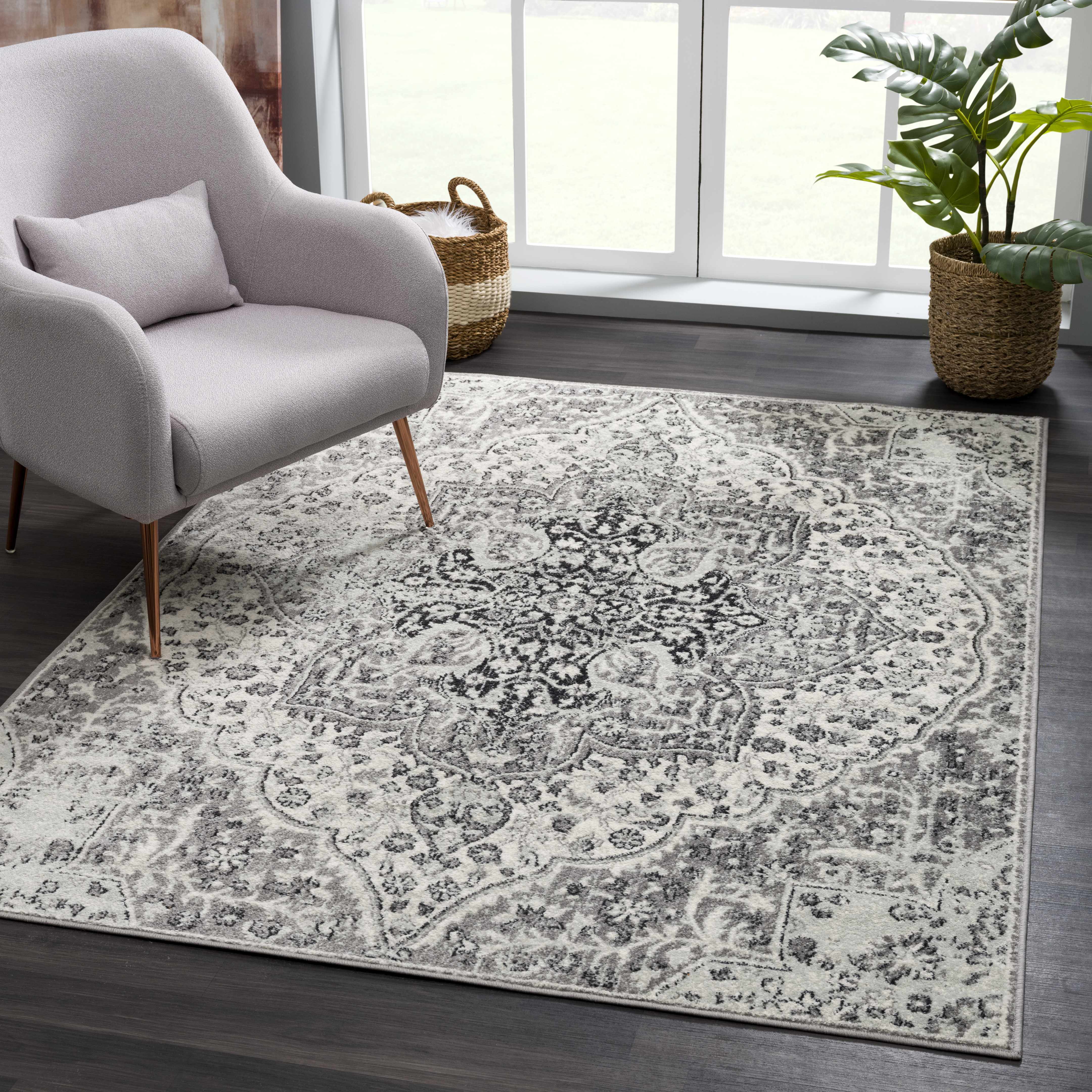 MARASH KMRSH-4608 6'7in x 9' Contemporary,Farmhouse Updated Traditional Area Rug - Hauteloom