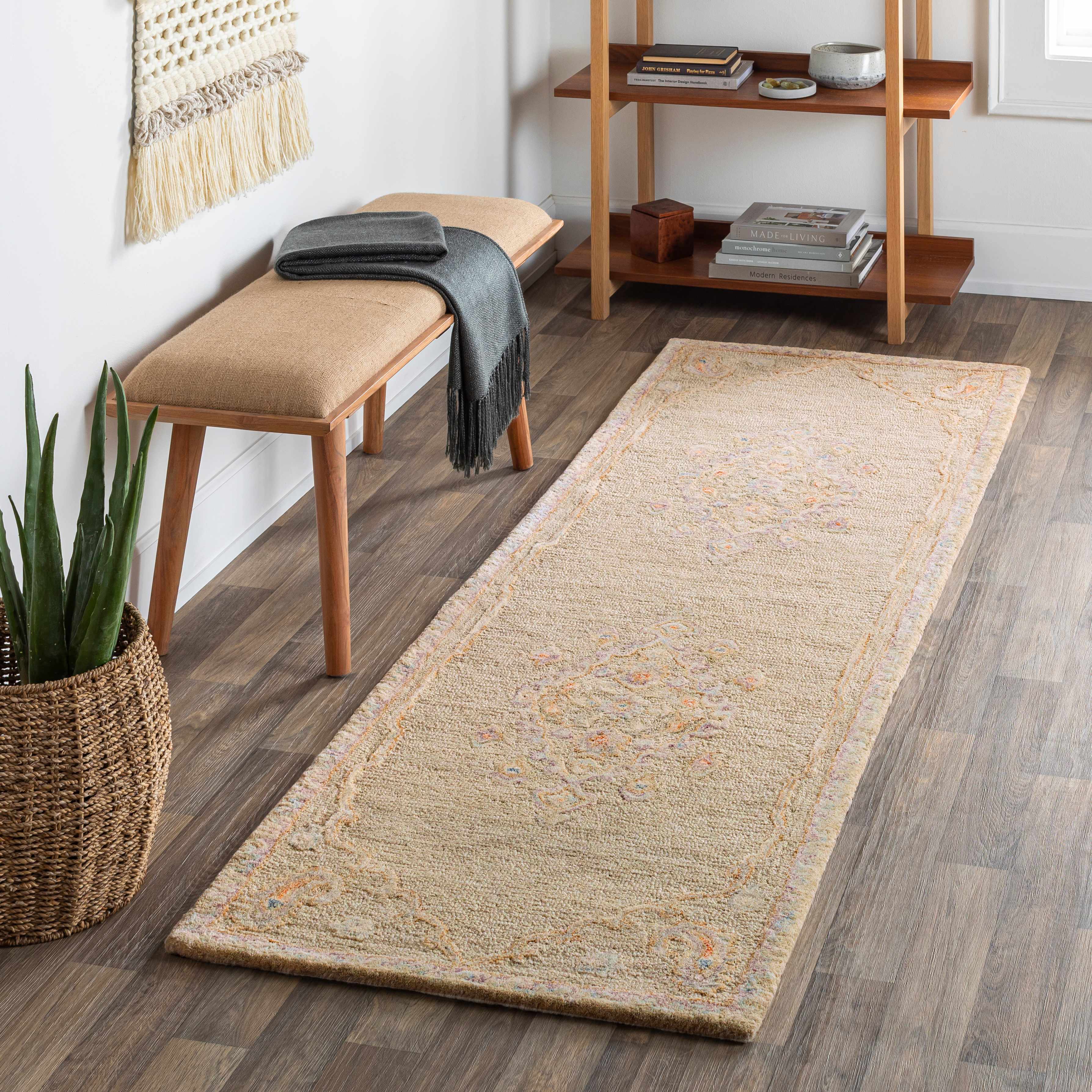Naga 2'6in x 8' Traditional Updated Traditional Farmhouse Wool Runner - Hauteloom