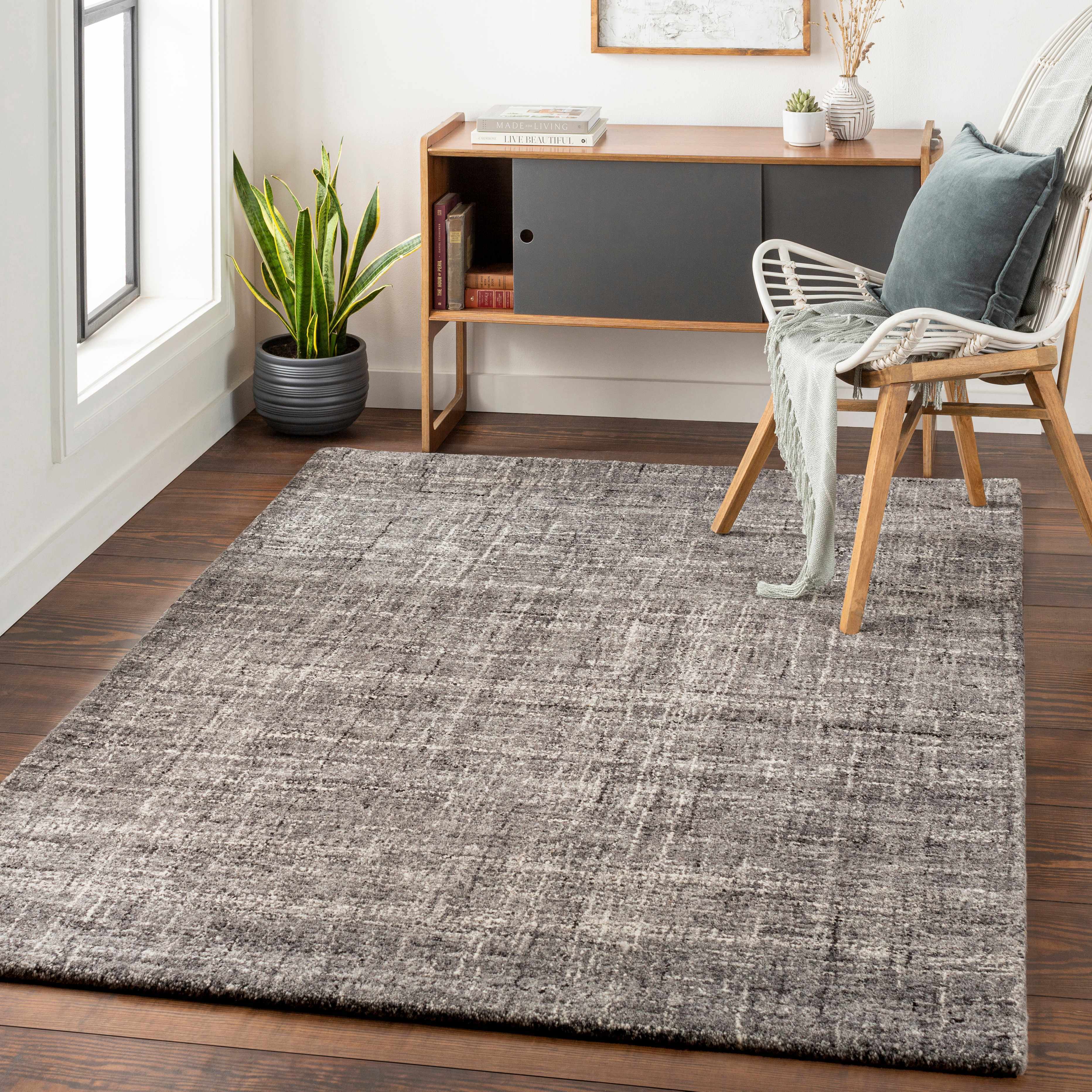 Hathersage 8' x 10' Modern Handmade Wool Farmhouse Wool Area Rug - Hauteloom
