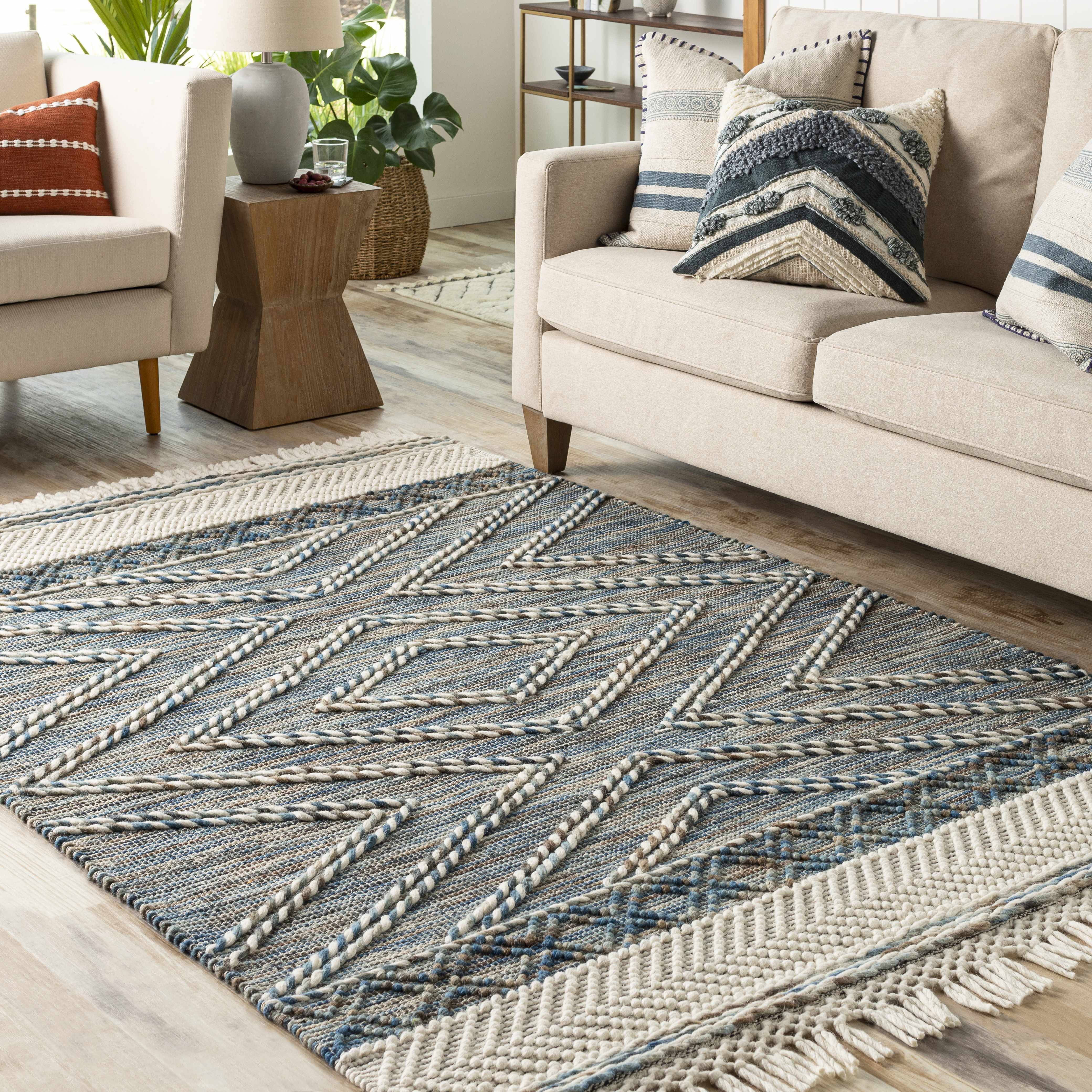 Bogwalk 9' x 12' Handmade wool Moroccan Wool Area Rug - Hauteloom