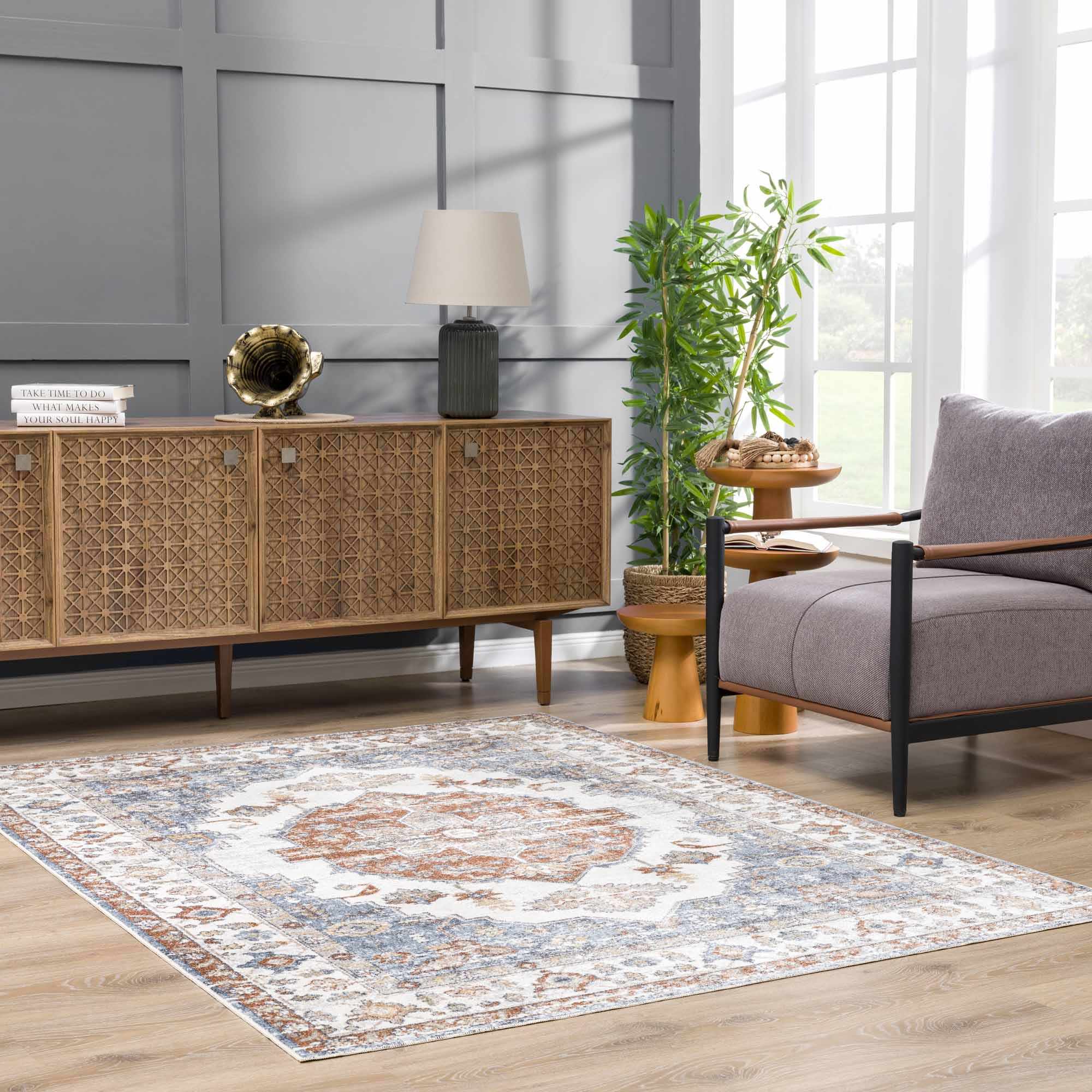 Ebbe 9'2in x 12' Washable Area Rug - Hauteloom