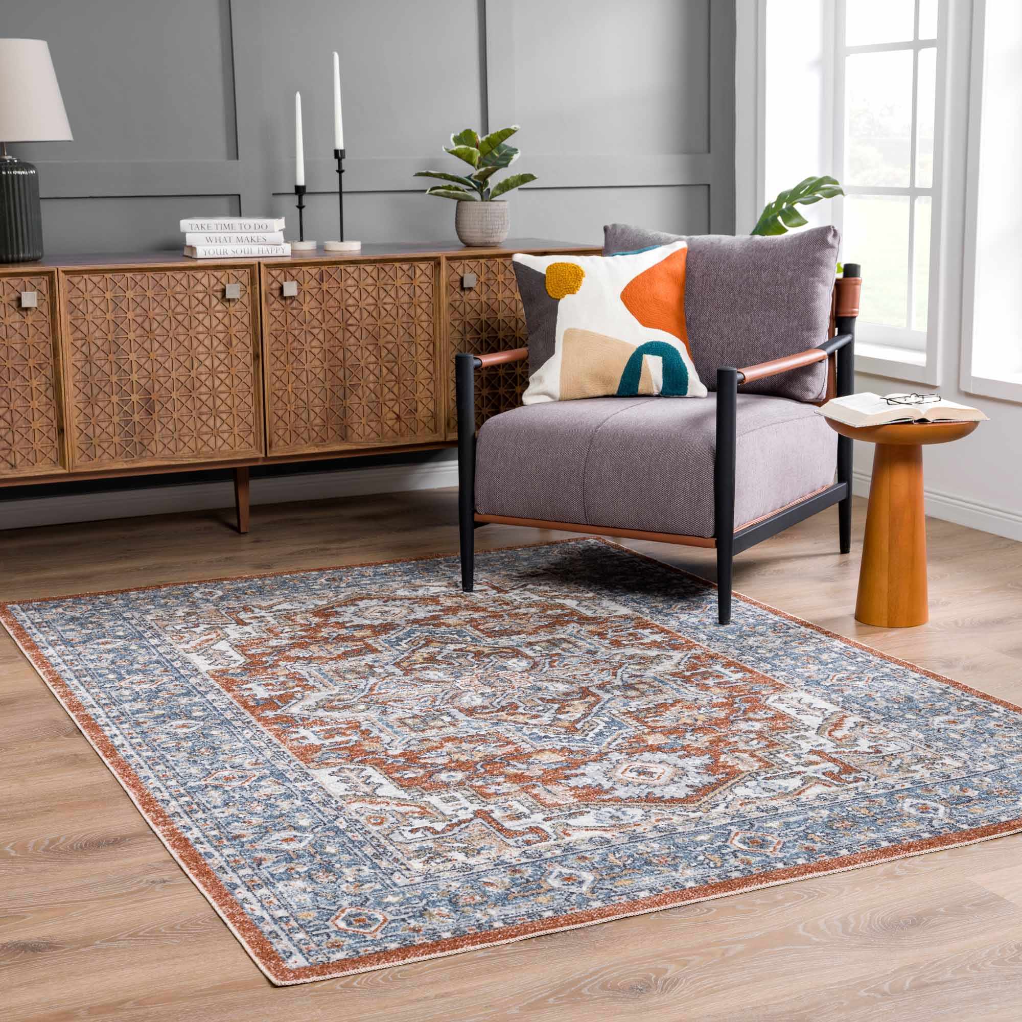 Ember 7'10in x 10'2in Washable Area Rug - Hauteloom