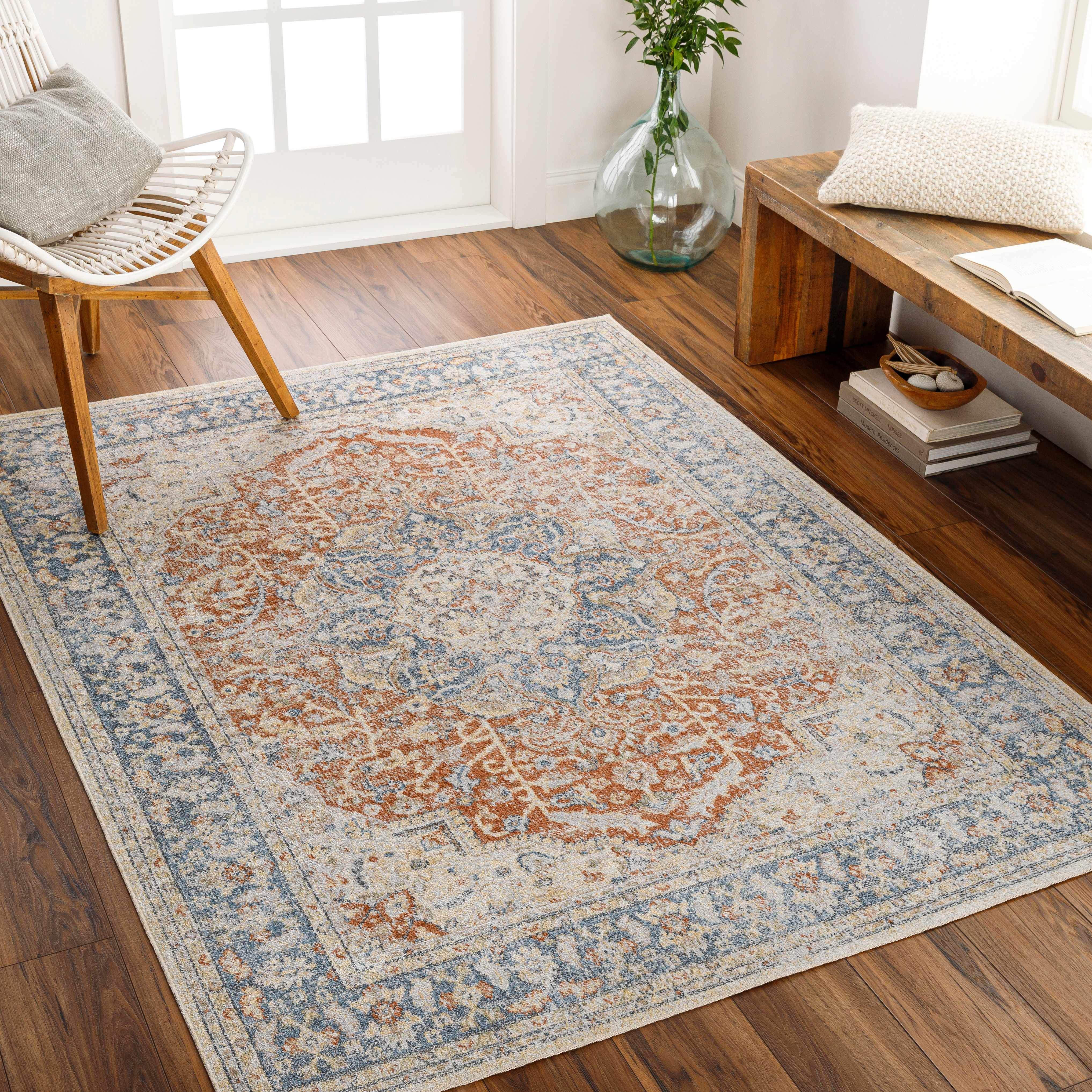 Emke 6'7in Round Washable Area Rug - Hauteloom