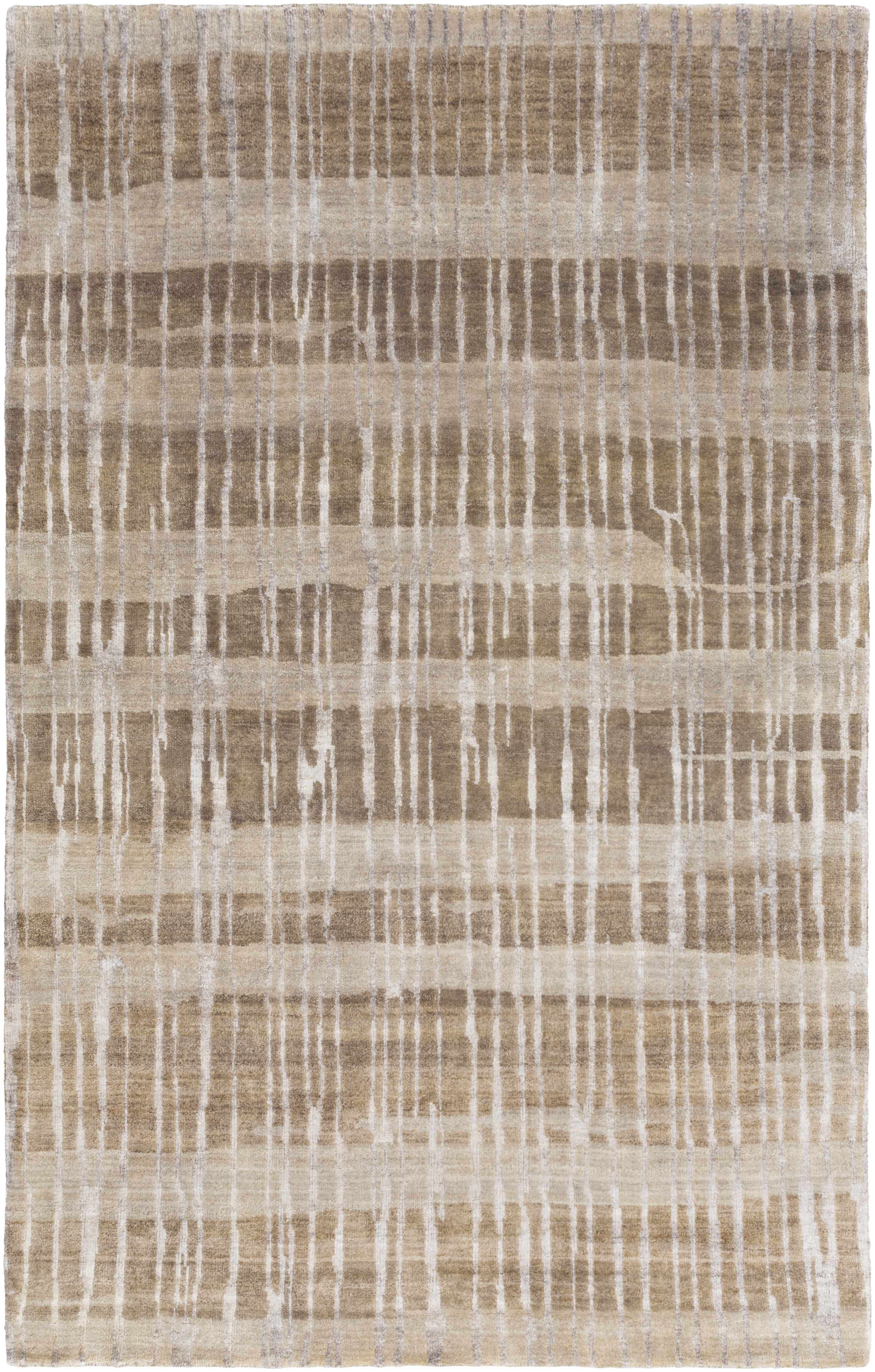 Tyndall 2' x 3' Modern Solid Stripes Wool Area Rug - Hauteloom