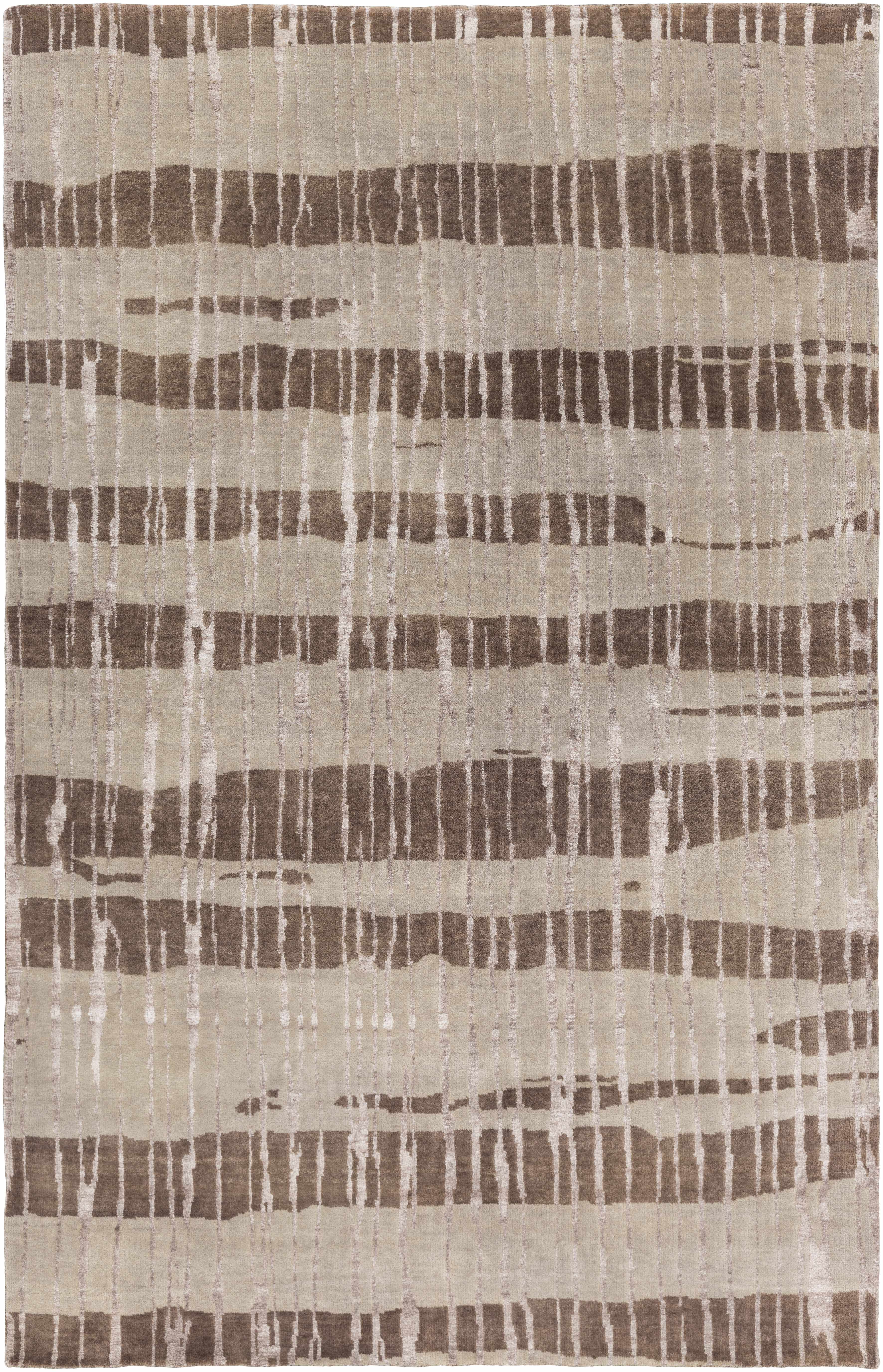 Turbeville 8' x 11' Modern Solid Stripes Wool Area Rug - Hauteloom