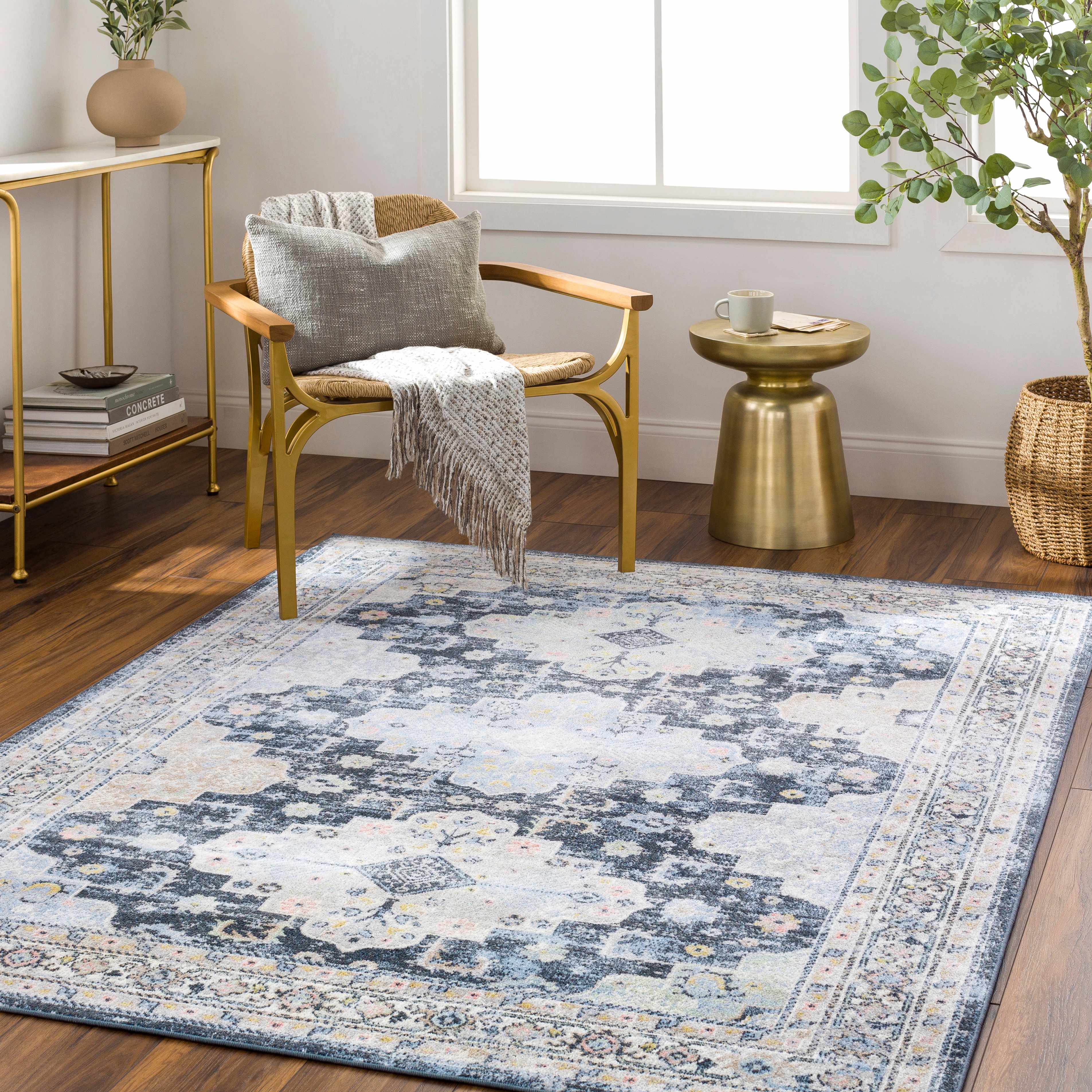 Arin 5'3in x 7' Washable Area Rug - Hauteloom