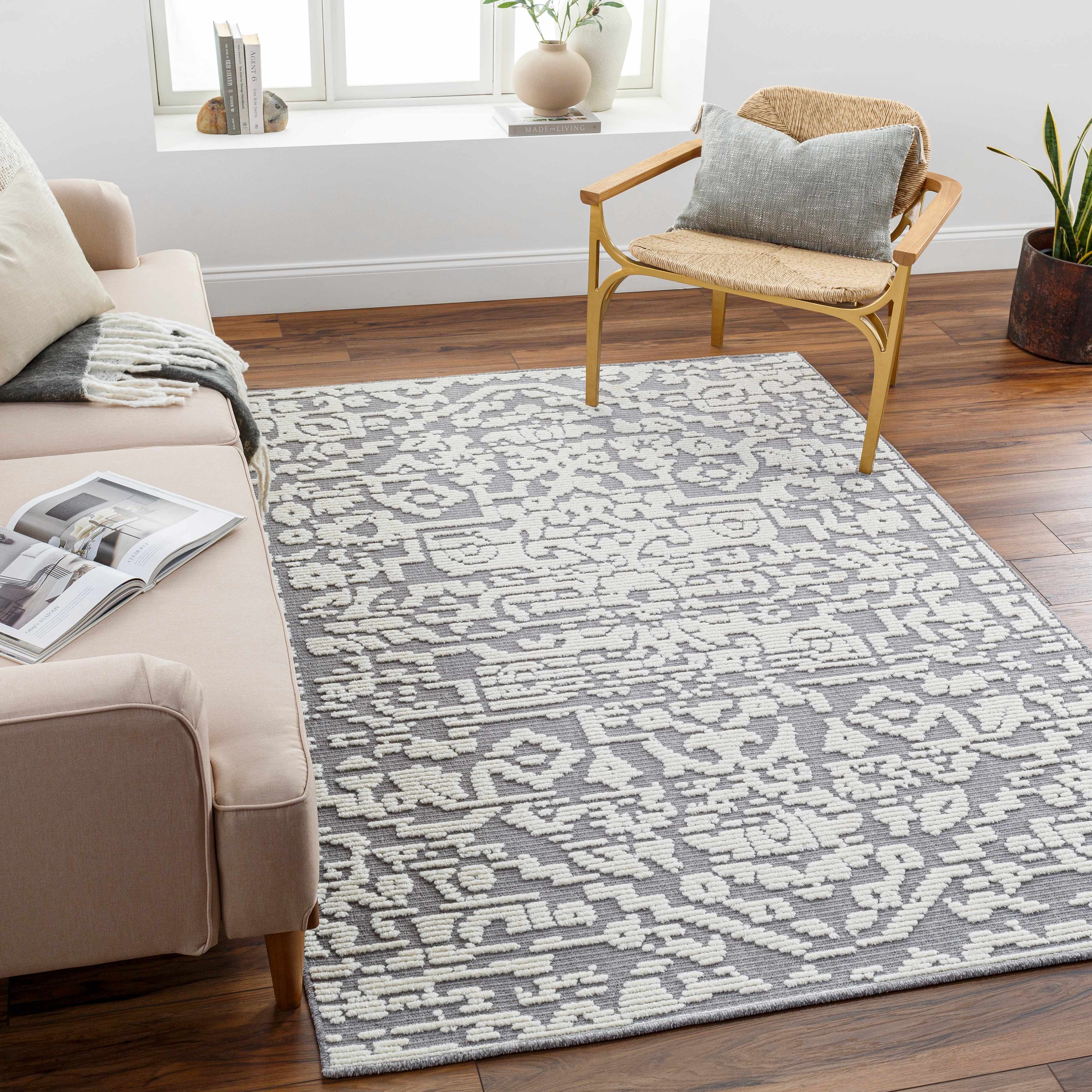 Beren 7'10in x 10'1in Washable Area Rug - Hauteloom