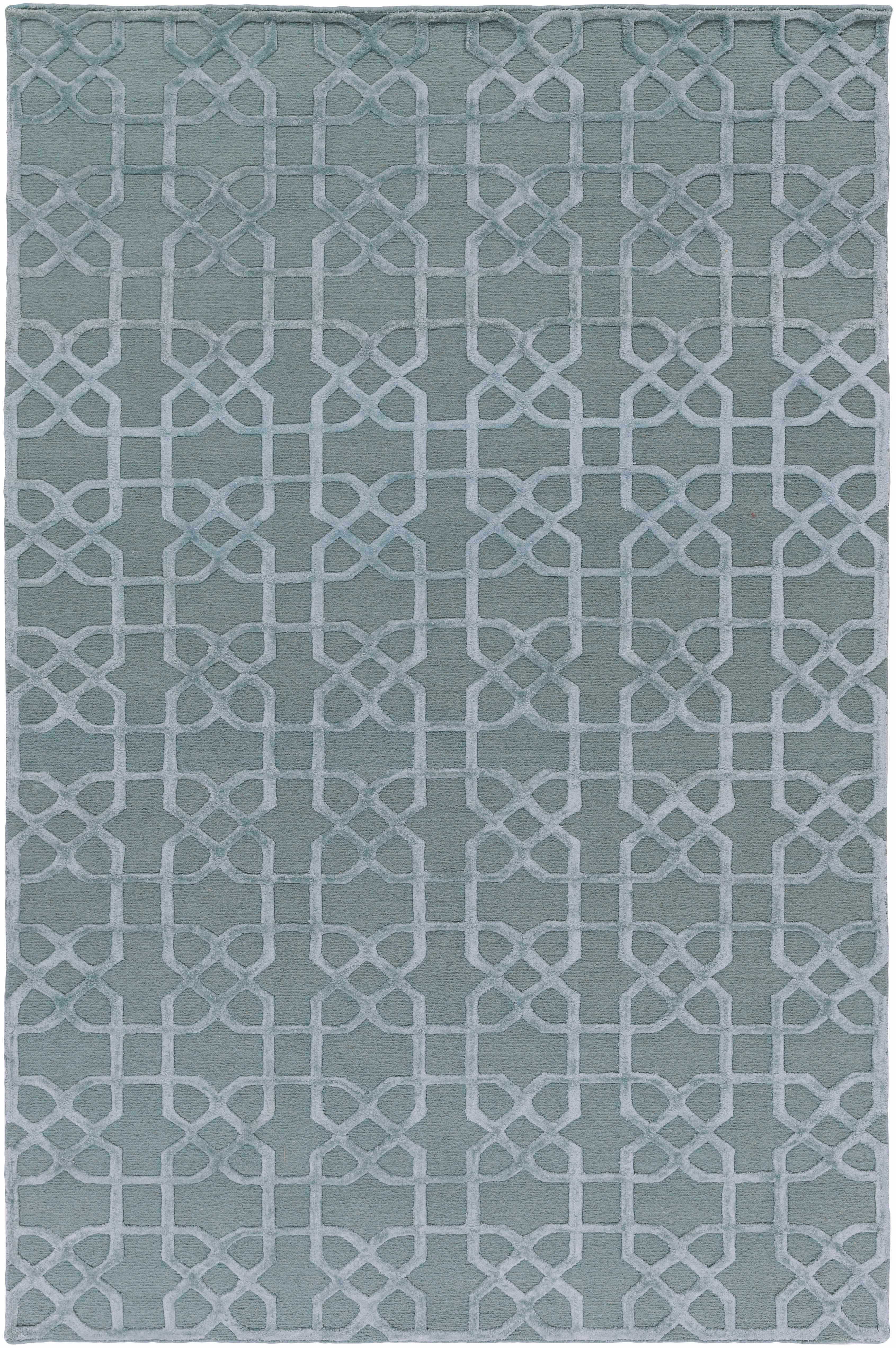 Paskenta 6' x 9' Solid & Border Updated Moroccan Trellis Wool Runner - Hauteloom